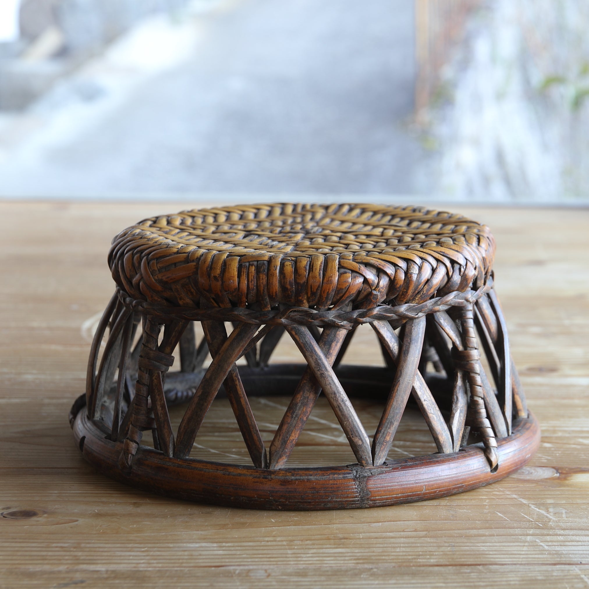BAMBOO-WOVEN LOW STOOL, Yao, b2, Early Modern Period(16th–19th centuries)