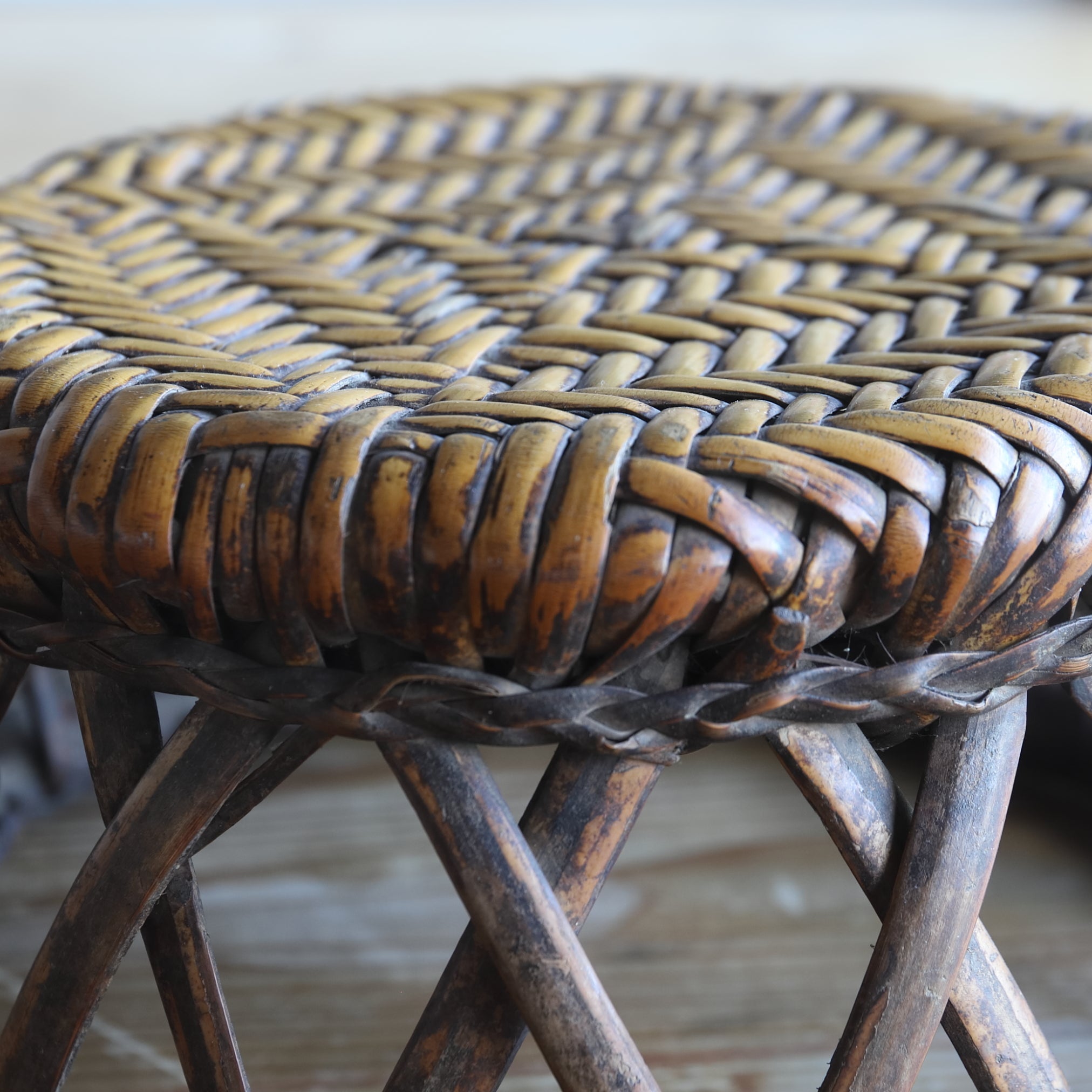 BAMBOO-WOVEN LOW STOOL, Yao, b2, Early Modern Period(16th–19th centuries)