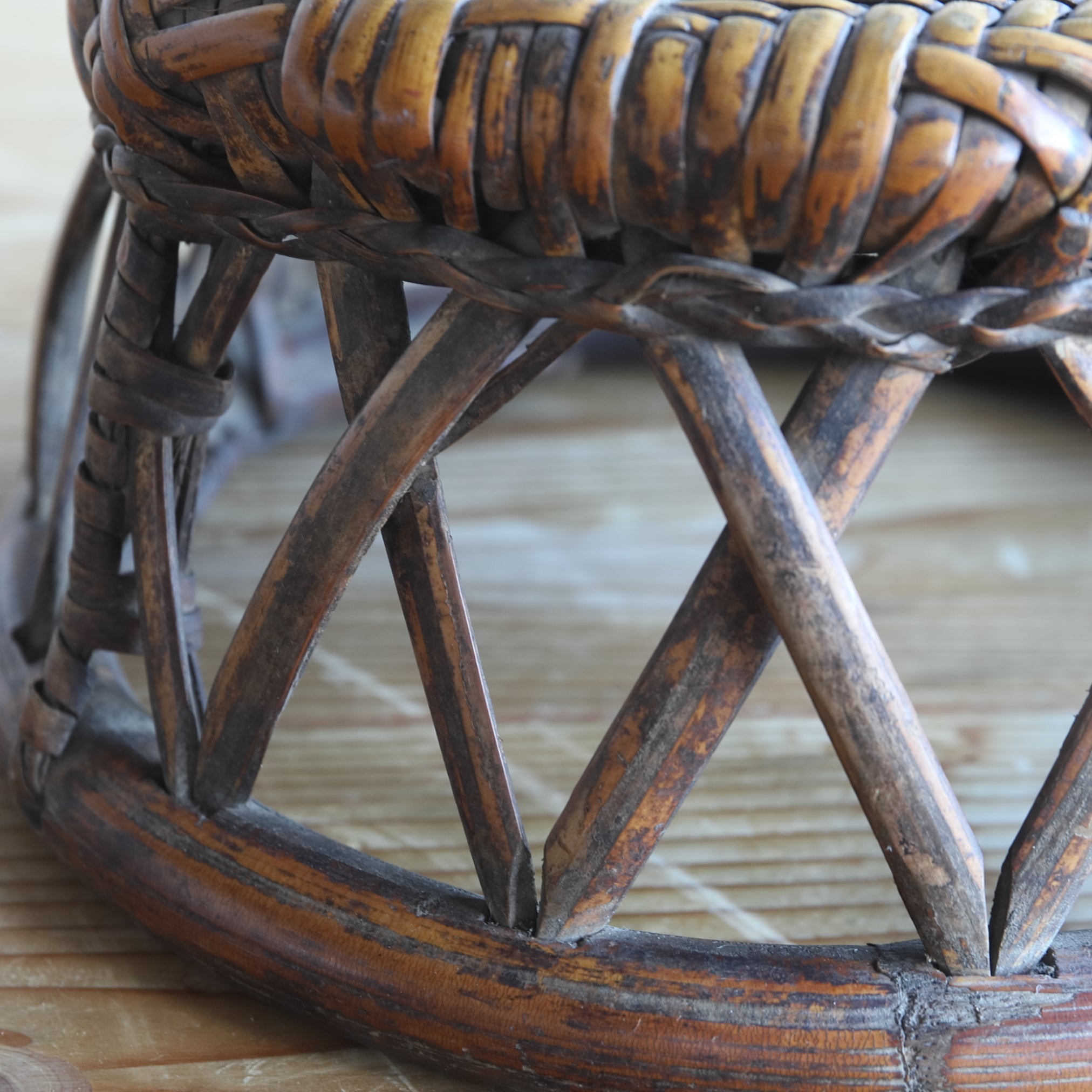 BAMBOO-WOVEN LOW STOOL, Yao, b2, Early Modern Period(16th–19th centuries)