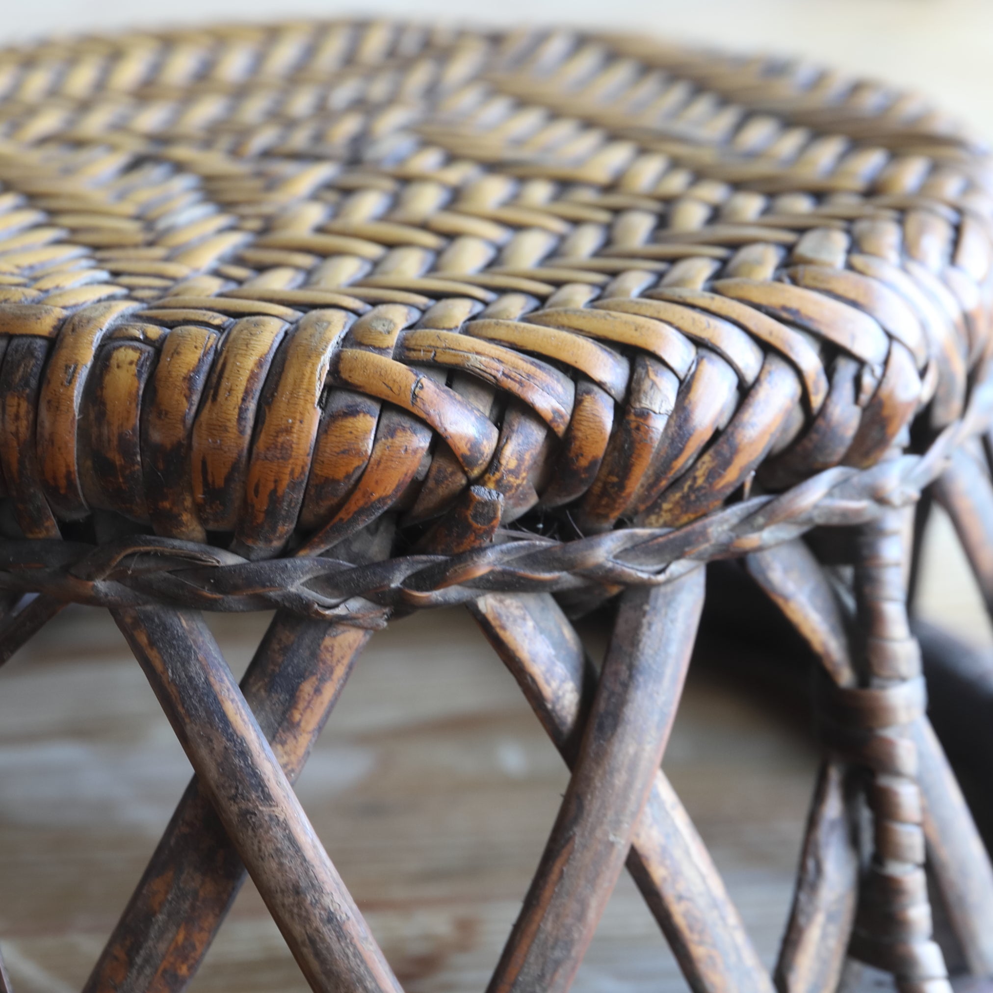 BAMBOO-WOVEN LOW STOOL, Yao, b2, Early Modern Period(16th–19th centuries)