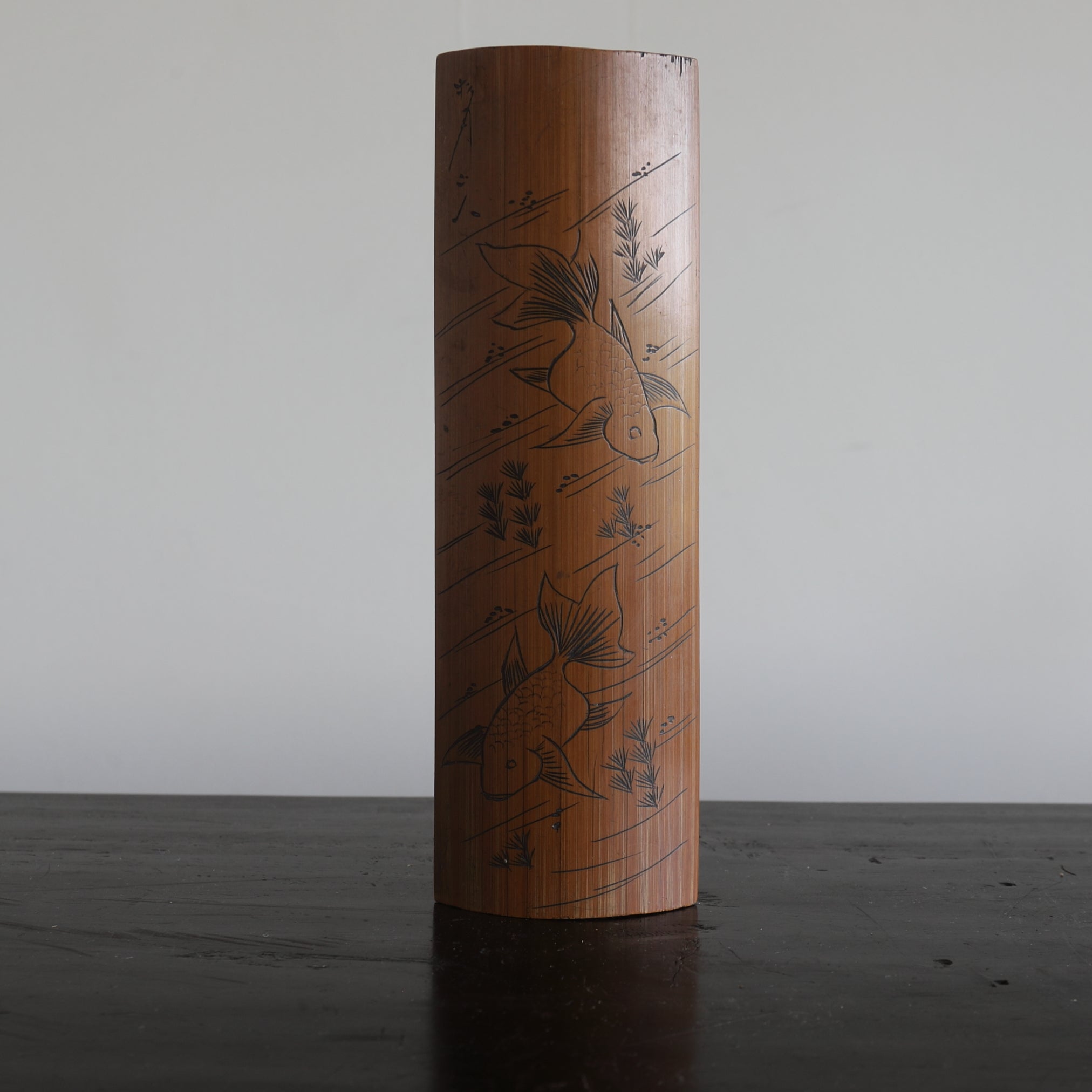 中国美術 古竹 茶合 茶則 清時代