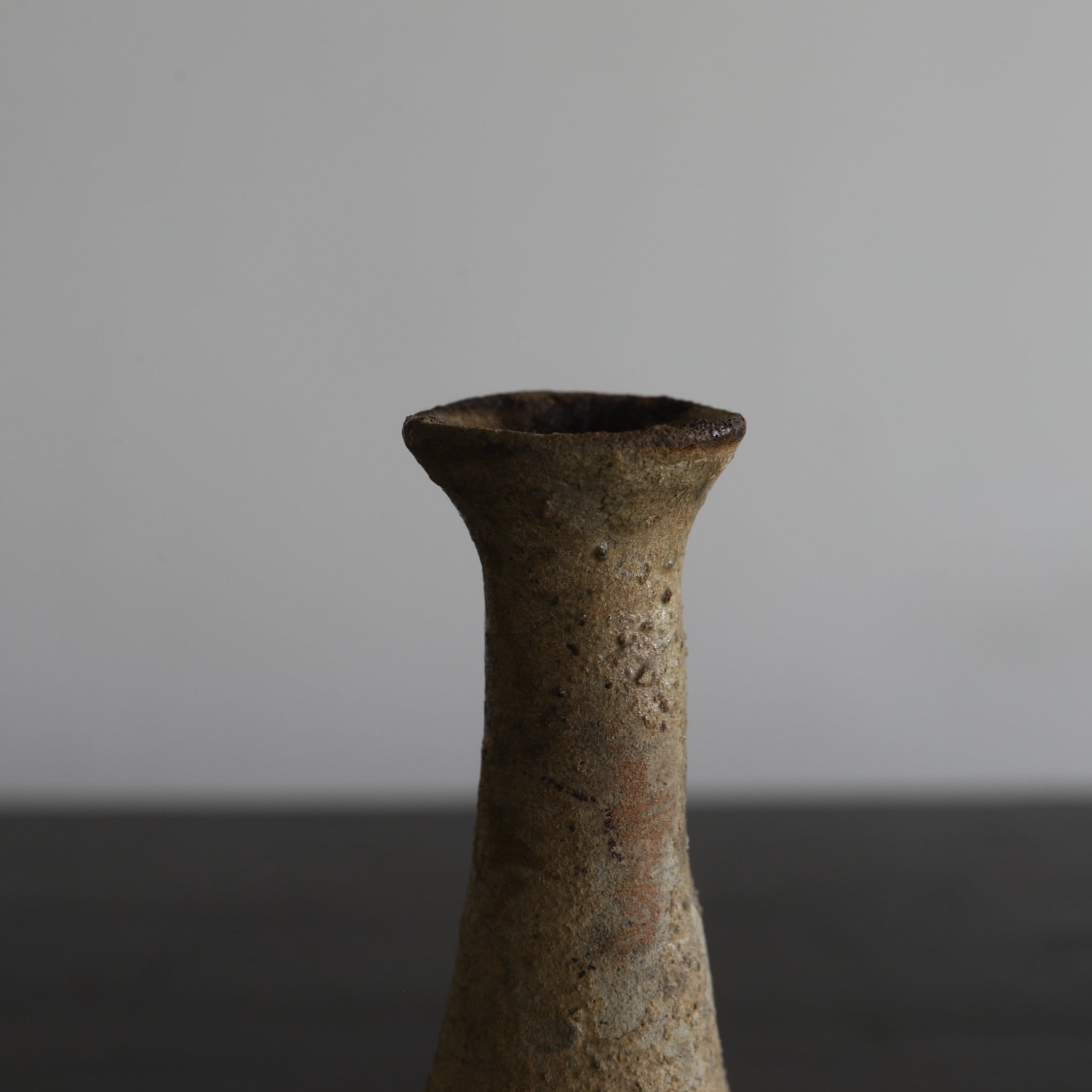 BUDDHIST ALTAR VASE, Ko-Seto, with a wooden stand, Kamakura Period(1185–1333CE)