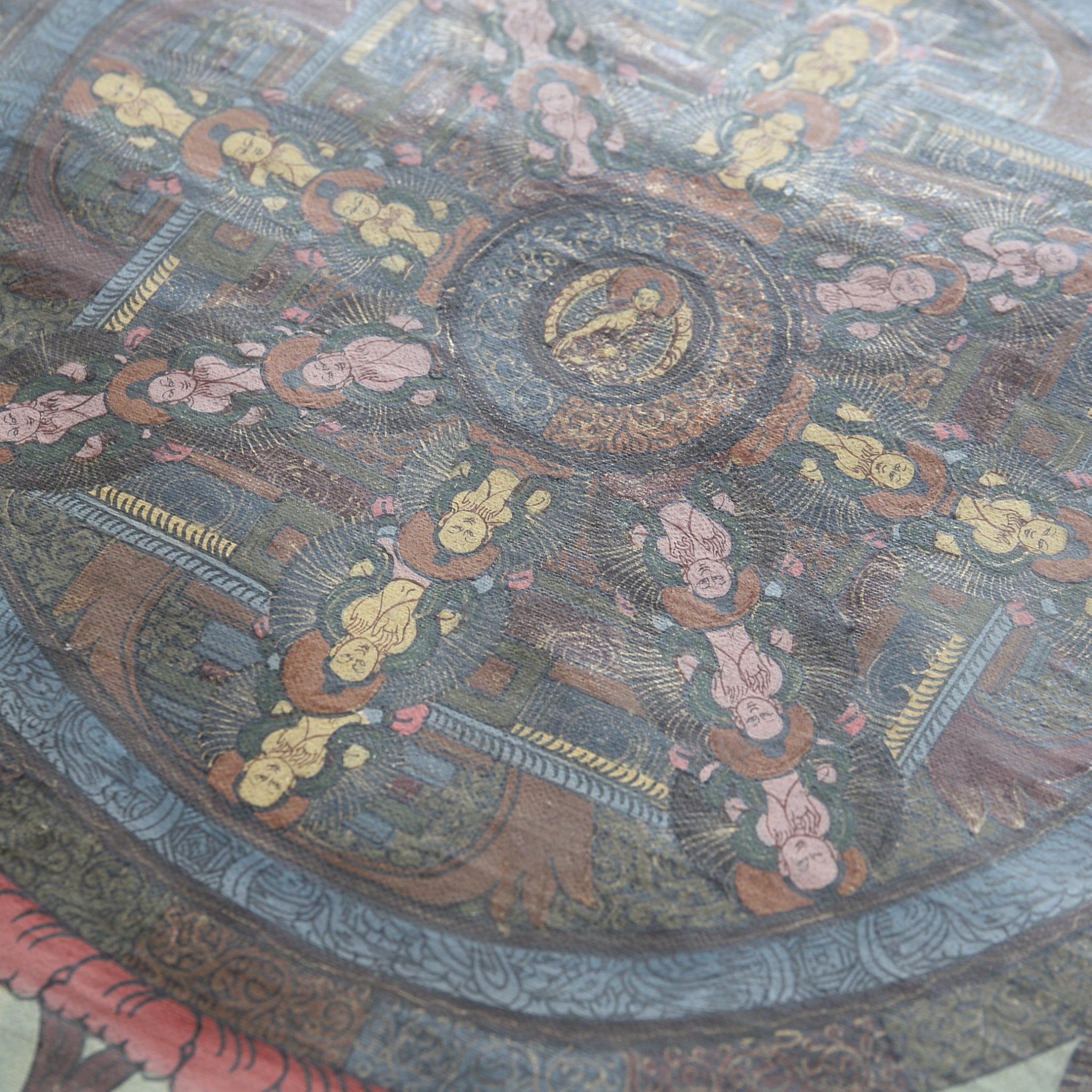 THANGKA, Mit Mandala-Gemälde, Tibetische Antiquität, Frühe Neuzeit(16.–19. Jahrhundert)