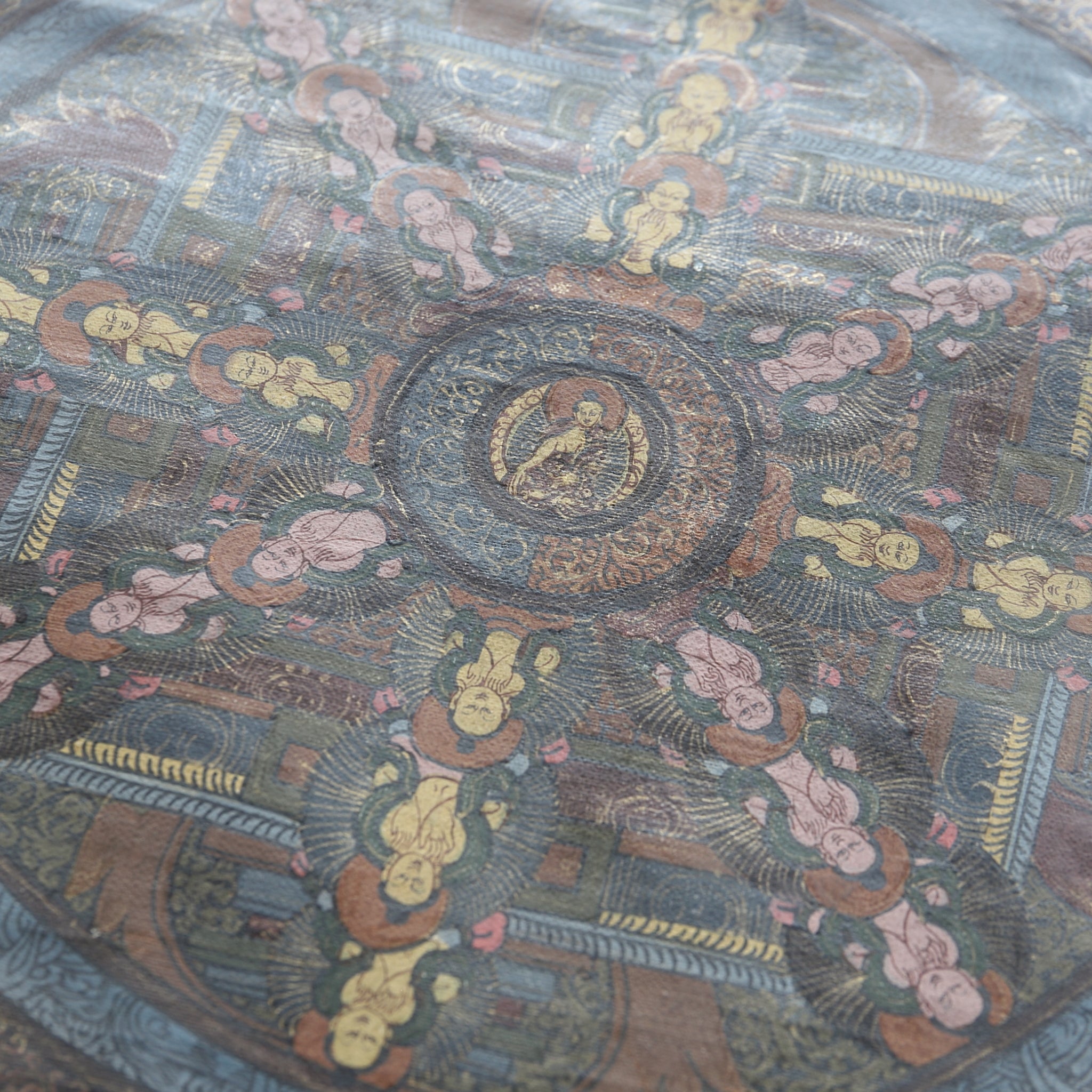 THANGKA, Mit Mandala-Gemälde, Tibetische Antiquität, Frühe Neuzeit(16.–19. Jahrhundert)