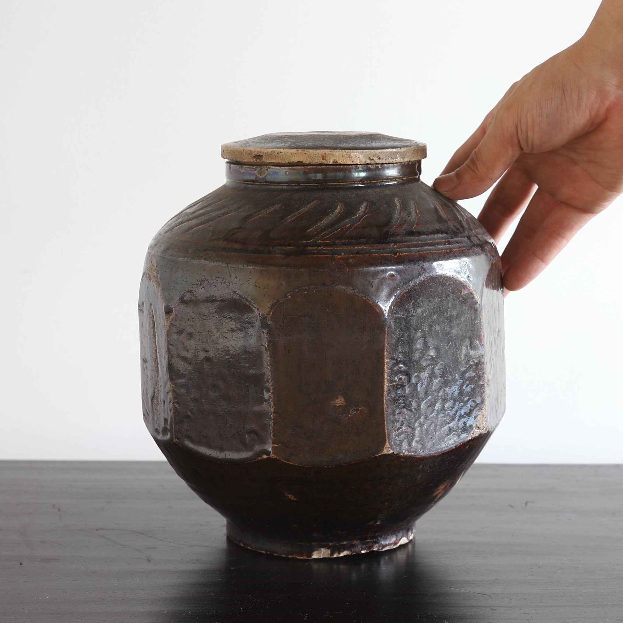 FLASCHE, Bernsteinglasiert, Joseon-Dynastie(1392–1897 n. Chr.)