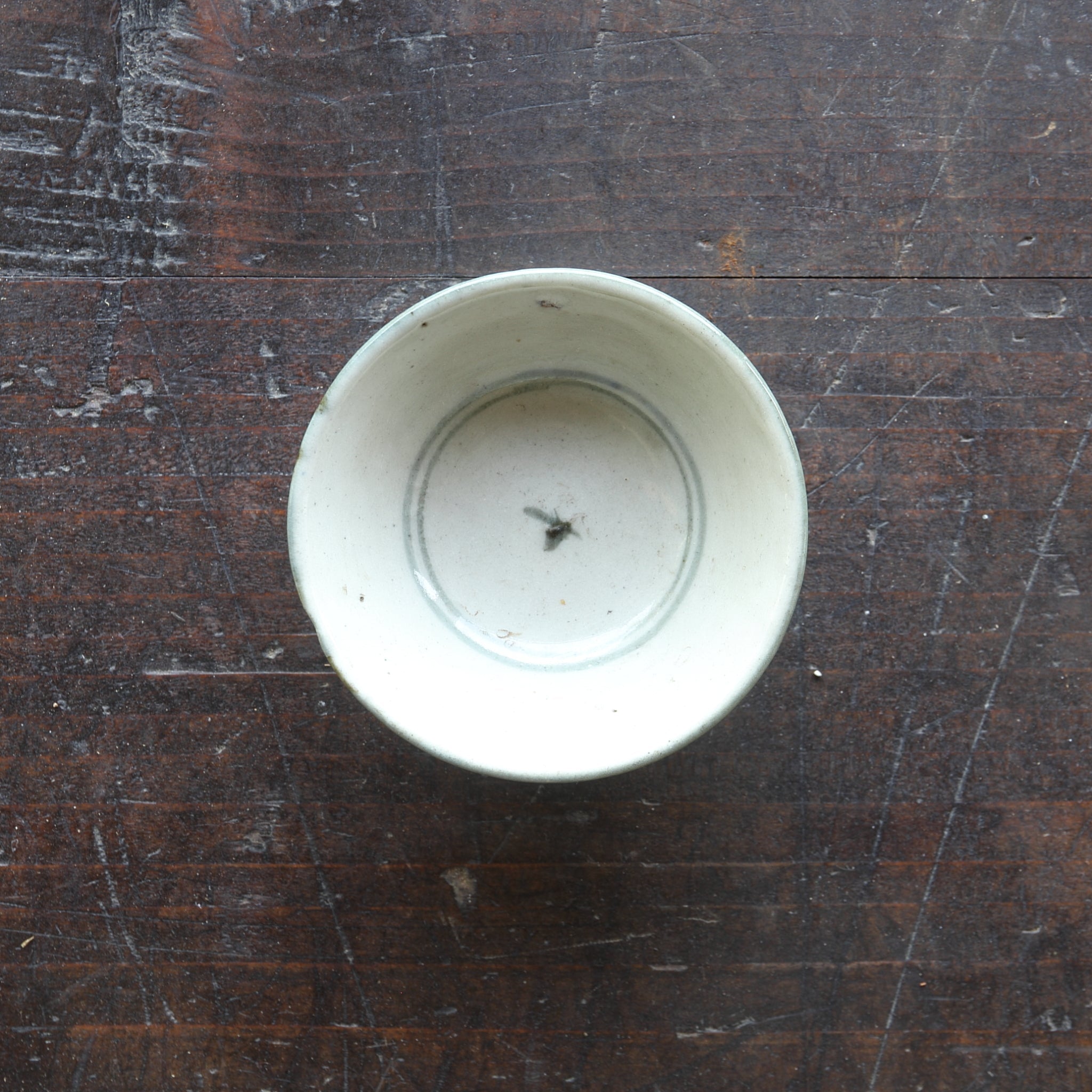 SENCHA-TEESCHALE, Unterglasurblaue mit Grasmuster, 5er-set, Qing-Dynastie(1616–1911 n. Chr.)