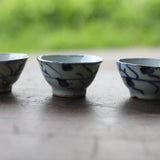 清 染付草文煎茶碗 5客揃 清時代/1616-1911CE