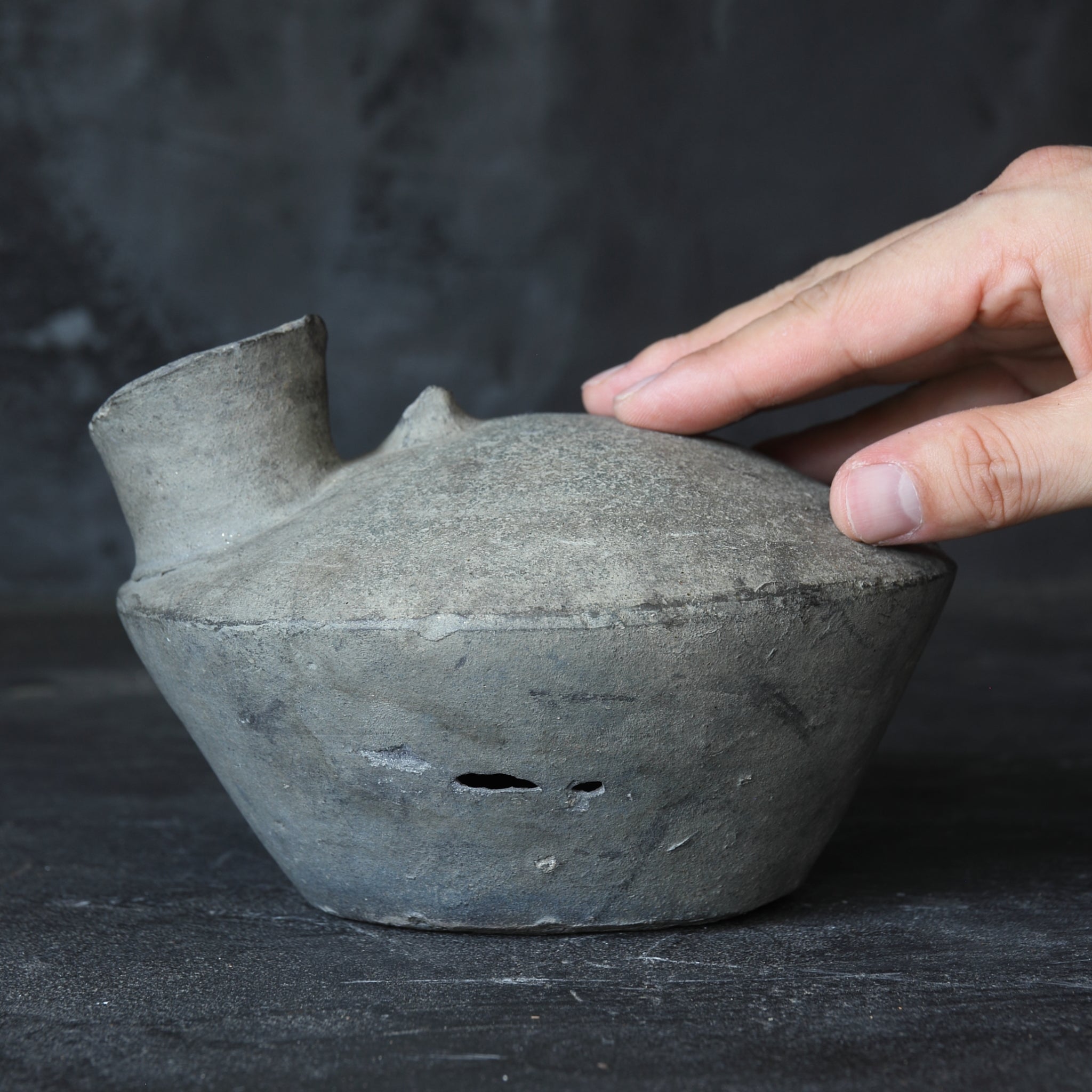 FLACHFLASCHE, Sue-Keramik, Nara-Zeit(710–794 n. Chr.)