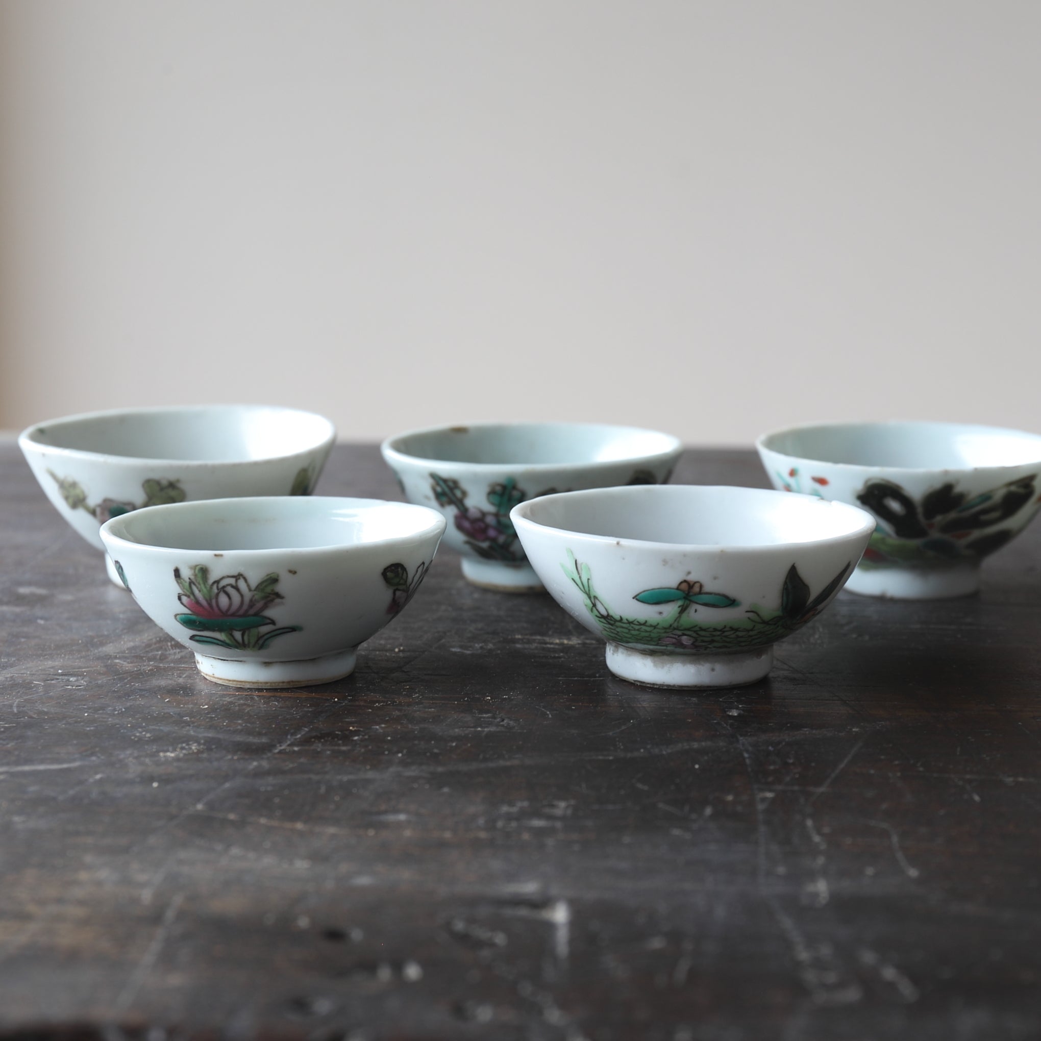 TAZA DE TÉ, juego de 5, Dinastía Qing(1616–1911 d. C.)