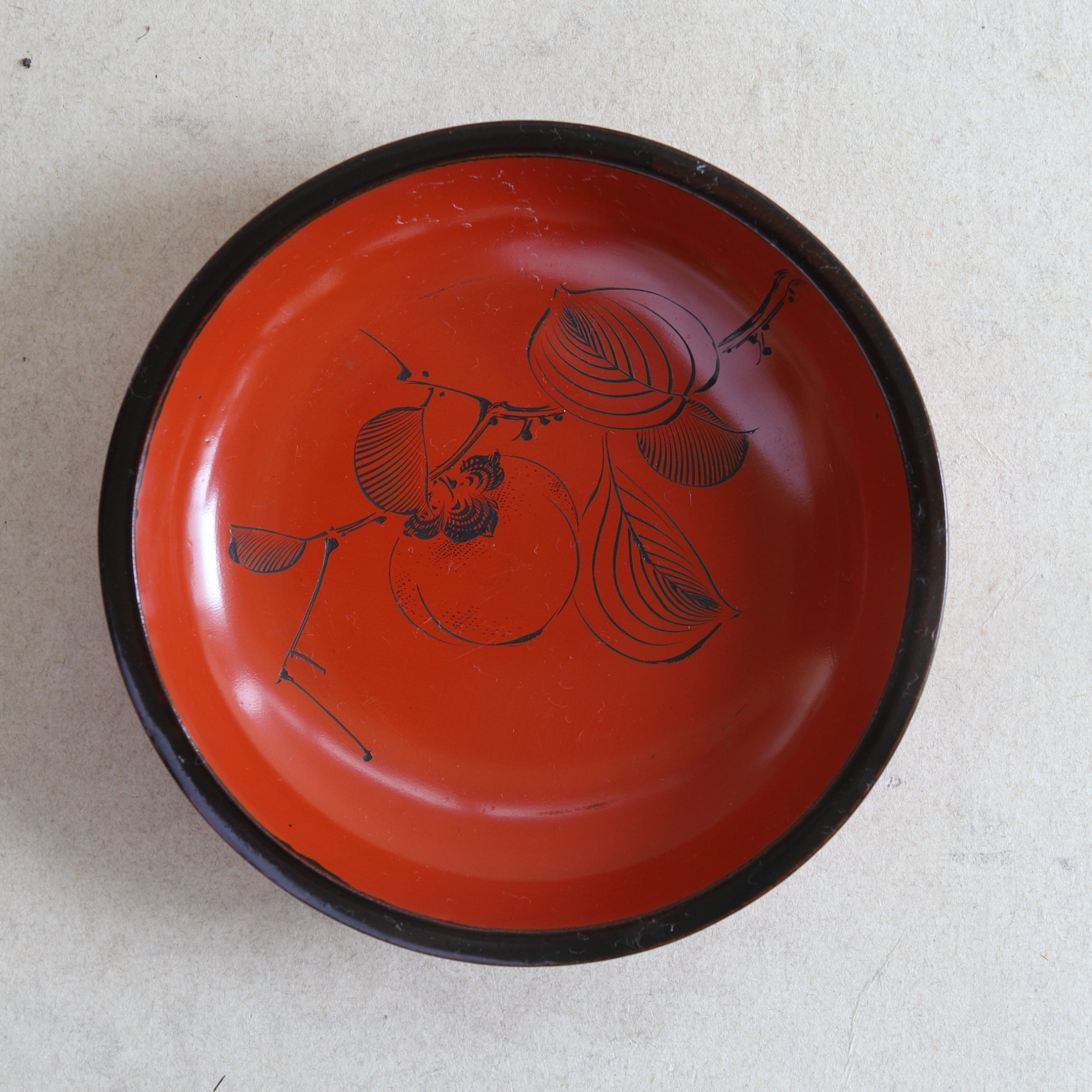 BOL PARA DULCES, Lacado antiguo con pintura de caqui, juego de 10, Período Taisho(1912–1926 d. C.)
