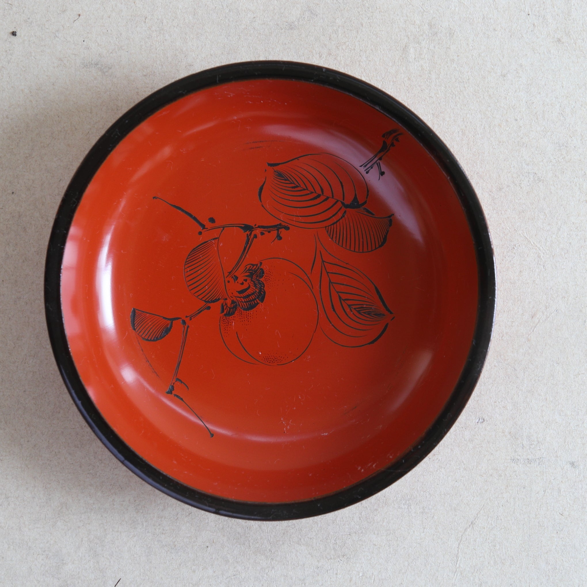 BOL PARA DULCES, Lacado antiguo con pintura de caqui, juego de 10, Período Taisho(1912–1926 d. C.)