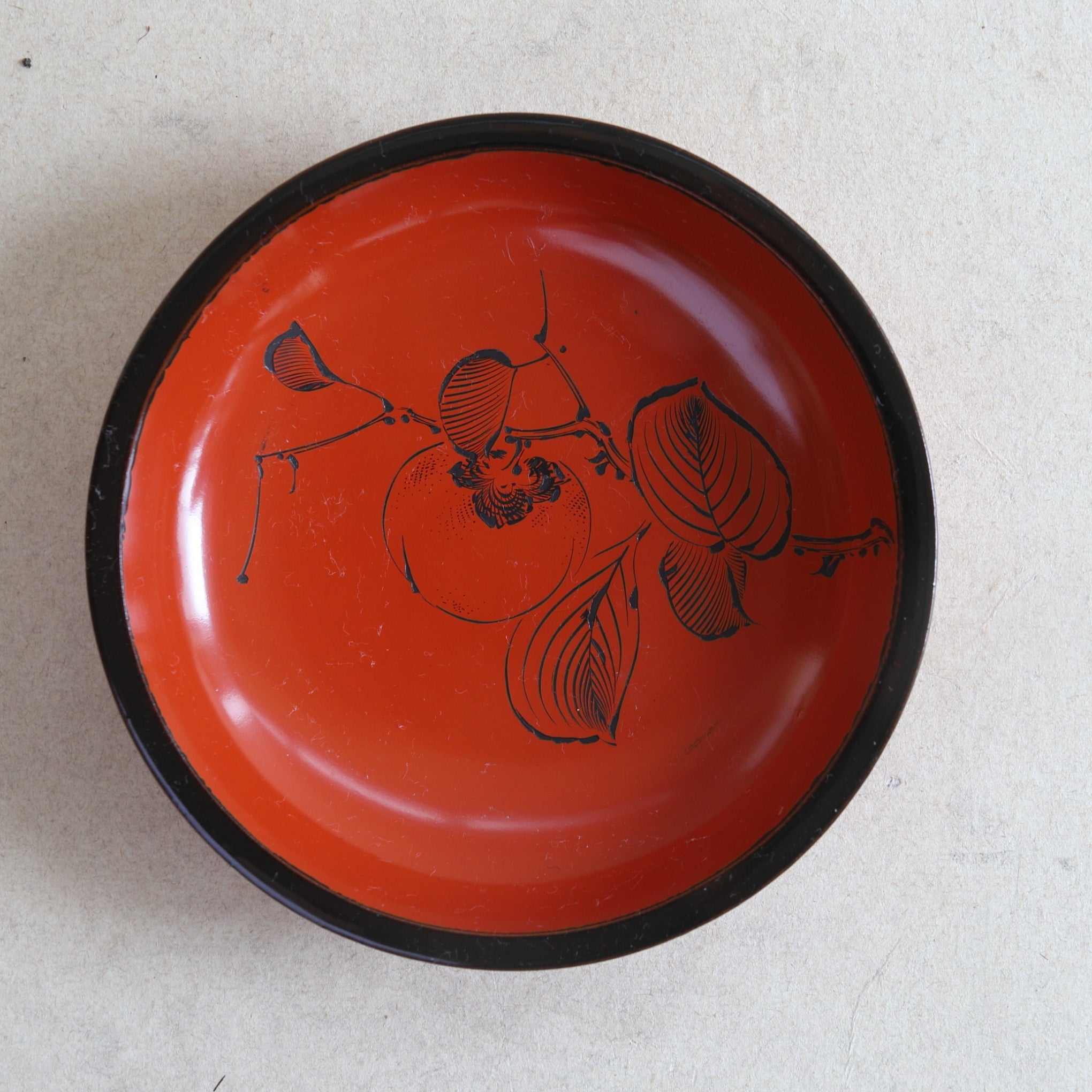 BOL PARA DULCES, Lacado antiguo con pintura de caqui, juego de 10, Período Taisho(1912–1926 d. C.)