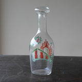 イタリアアンティーク エナメル絵古硝子瓶 蓋付 19-20世紀