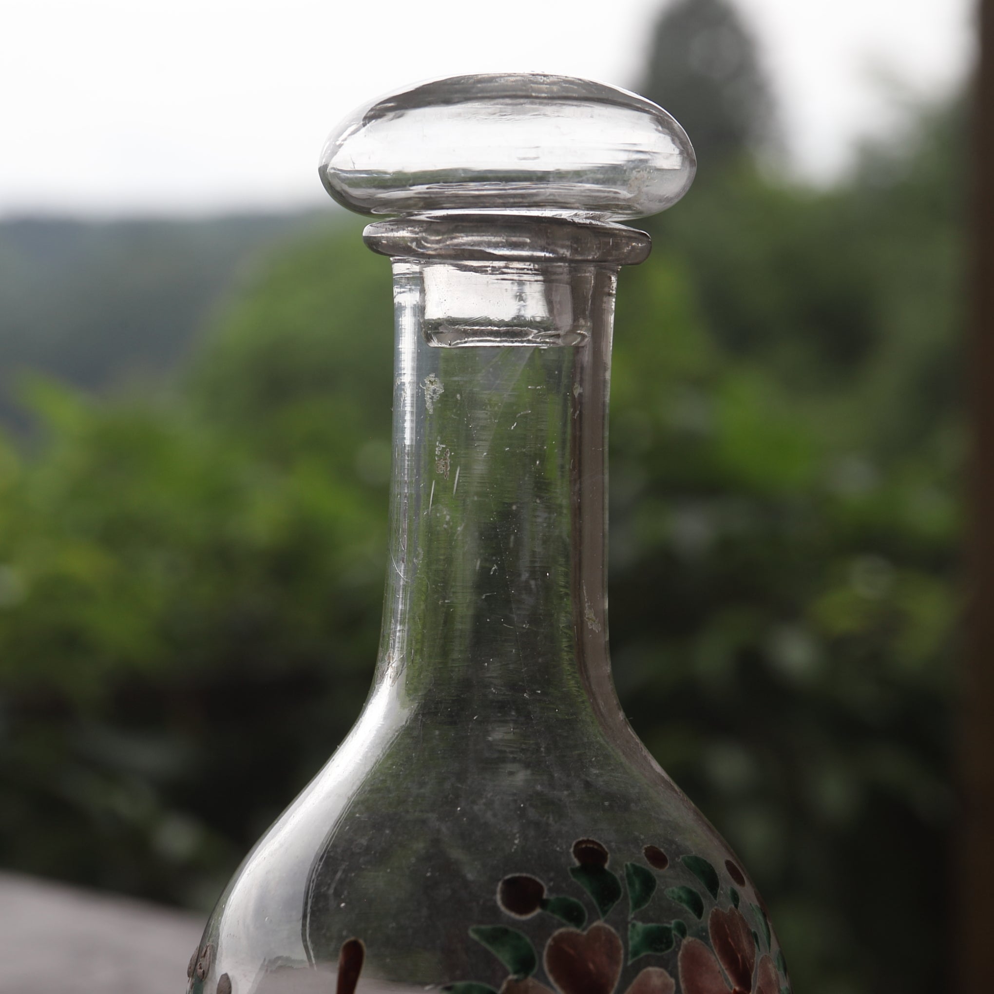 GLASS BOTTLE, with lid, Italian Antique, Modern(19th–20th centuries)