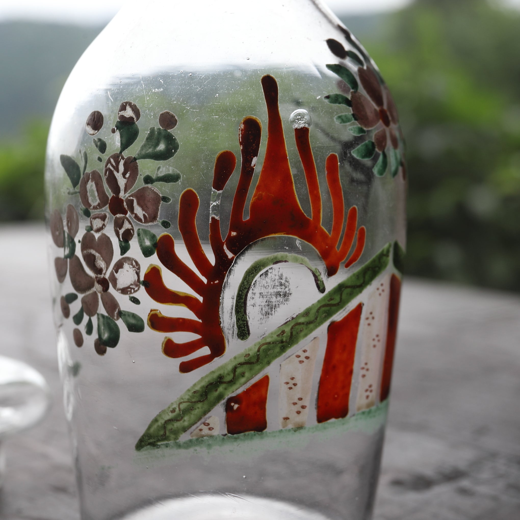 GLASS BOTTLE, with lid, Italian Antique, Modern(19th–20th centuries)