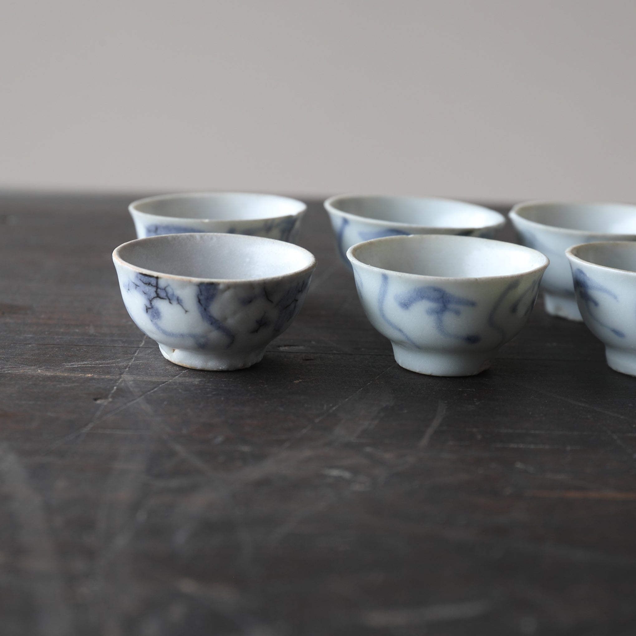 TEA CUP, With underglaze blue grass design, set of 10, Ming Dynasty(1368–1644CE)
