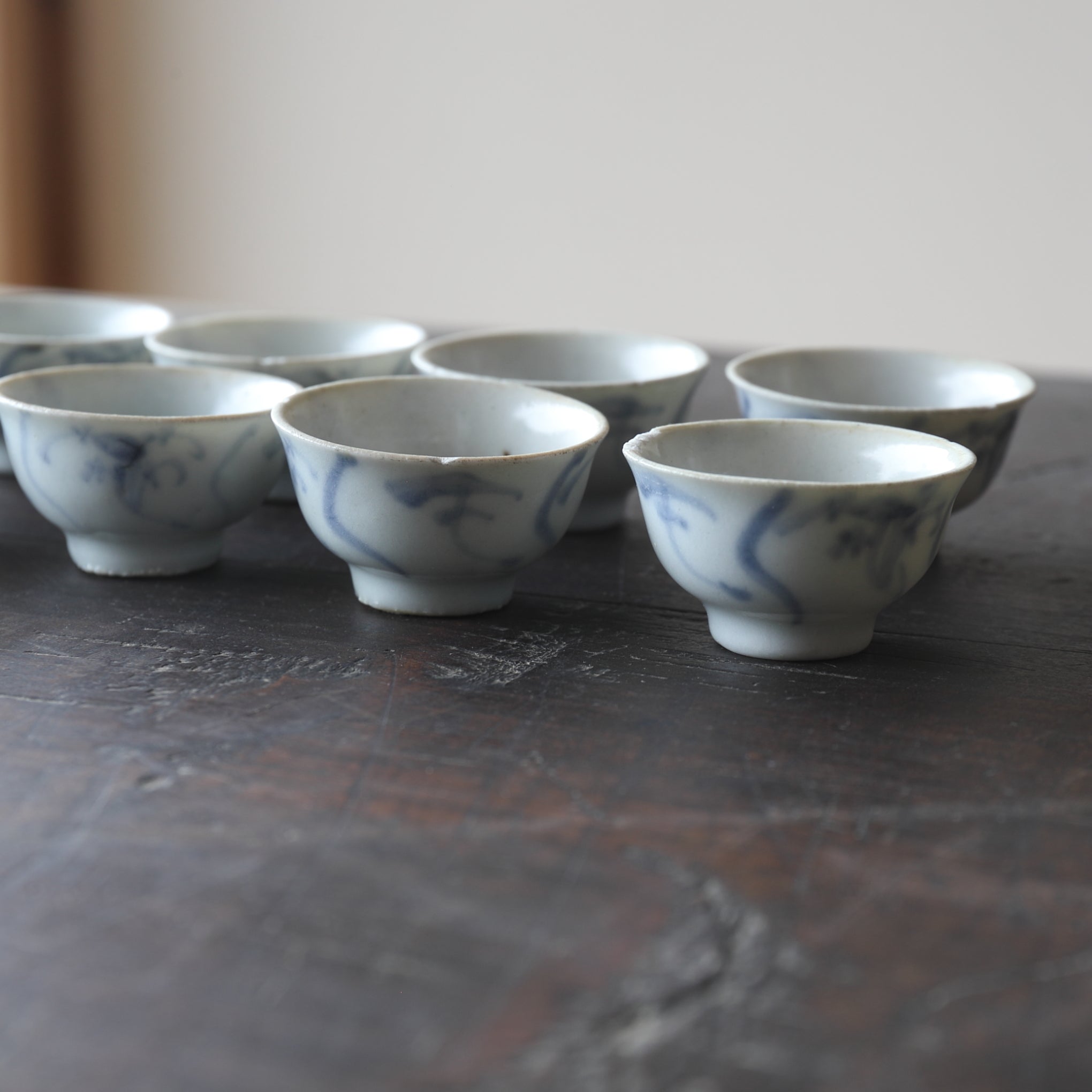 TEA CUP, With underglaze blue grass design, set of 10, Ming Dynasty(1368–1644CE)