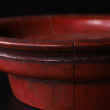 中国アンティーク 朱塗高台付盆 径34cm 清時代/1616-1911CE