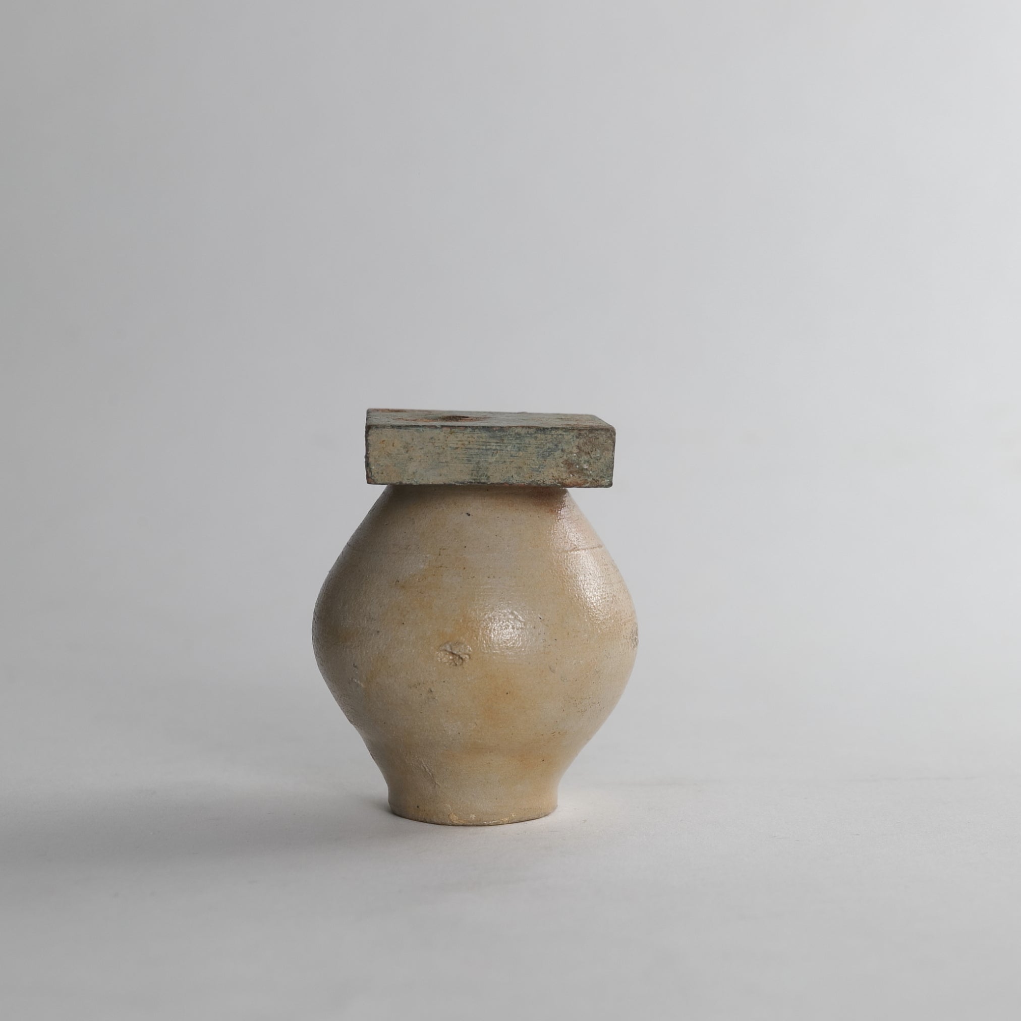 德國古董鹽釉小罐和鑰匙孔蓋板(近世, 西元16–19世紀)