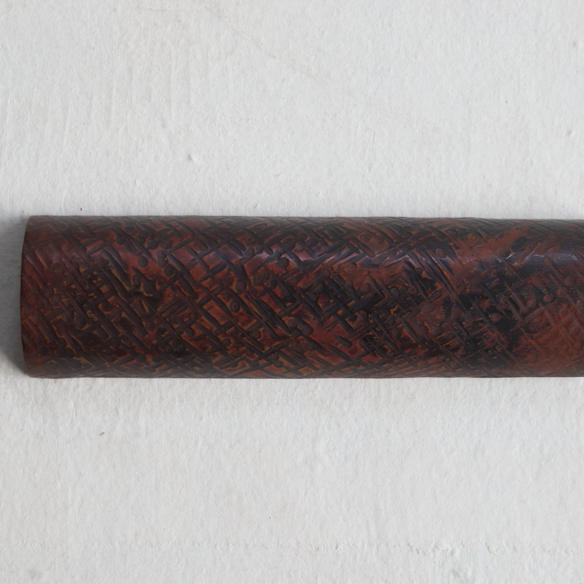 CUCHARA PARA TÉ DE COBRE, Con patrón lineal, Moderno(Siglos XIX–XX)