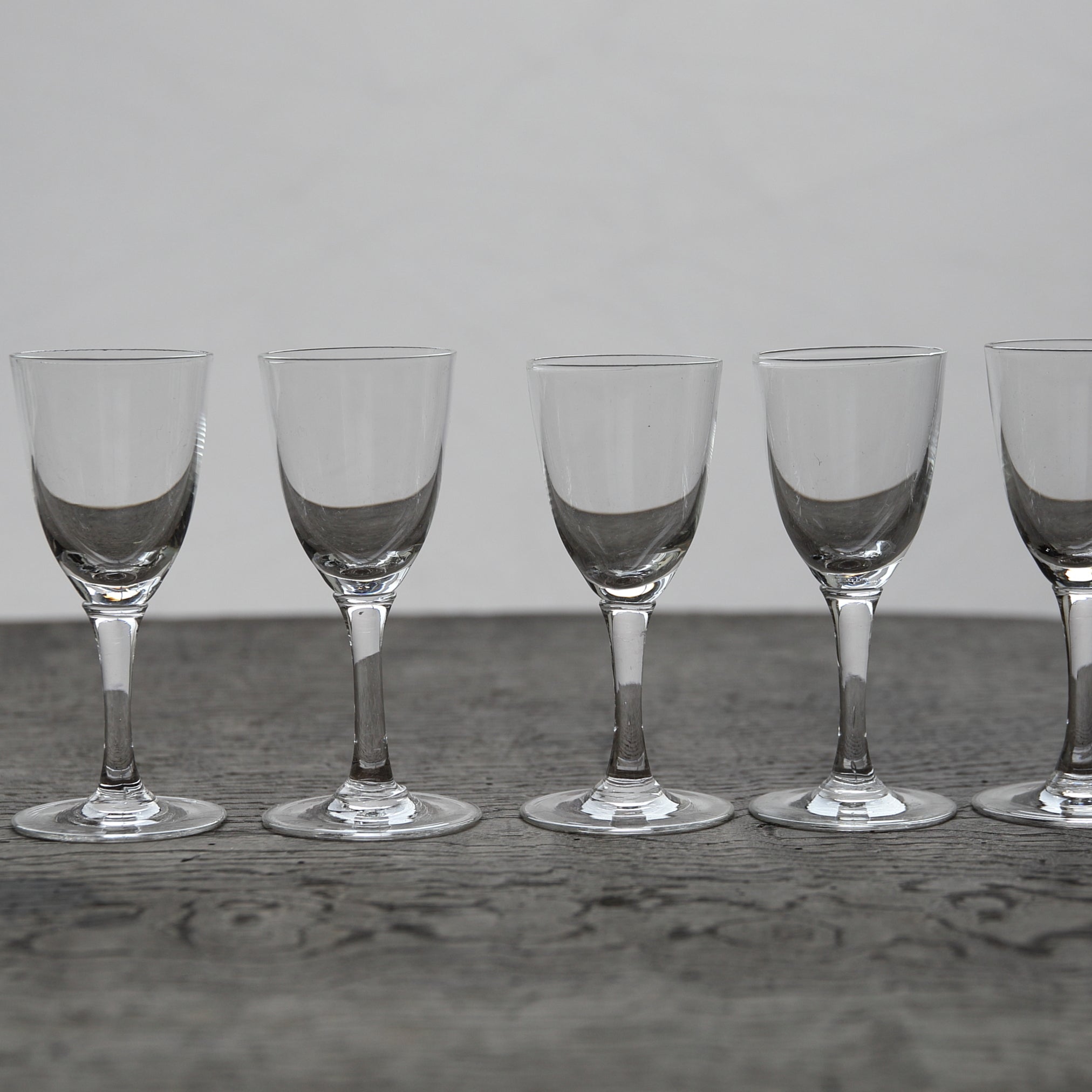 GLASS CUP, Set of 5, b, French Antique, Modern(19th–20th centuries)