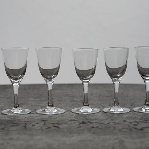 アンティークガラス杯 5客揃 b 19-20世紀