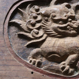 中国アンティーク 古い神獣板 一対