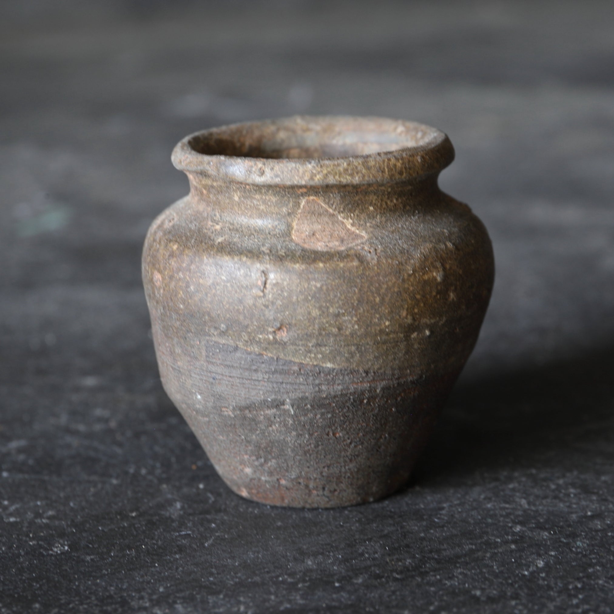 SMALL JAR, Ko-Seto, iron-glazed, Muromachi Period(1336–1573CE)