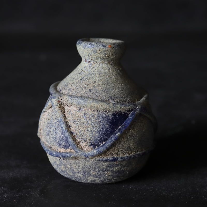 古代 ローマンガラス 装飾付小瓶 3世紀以前