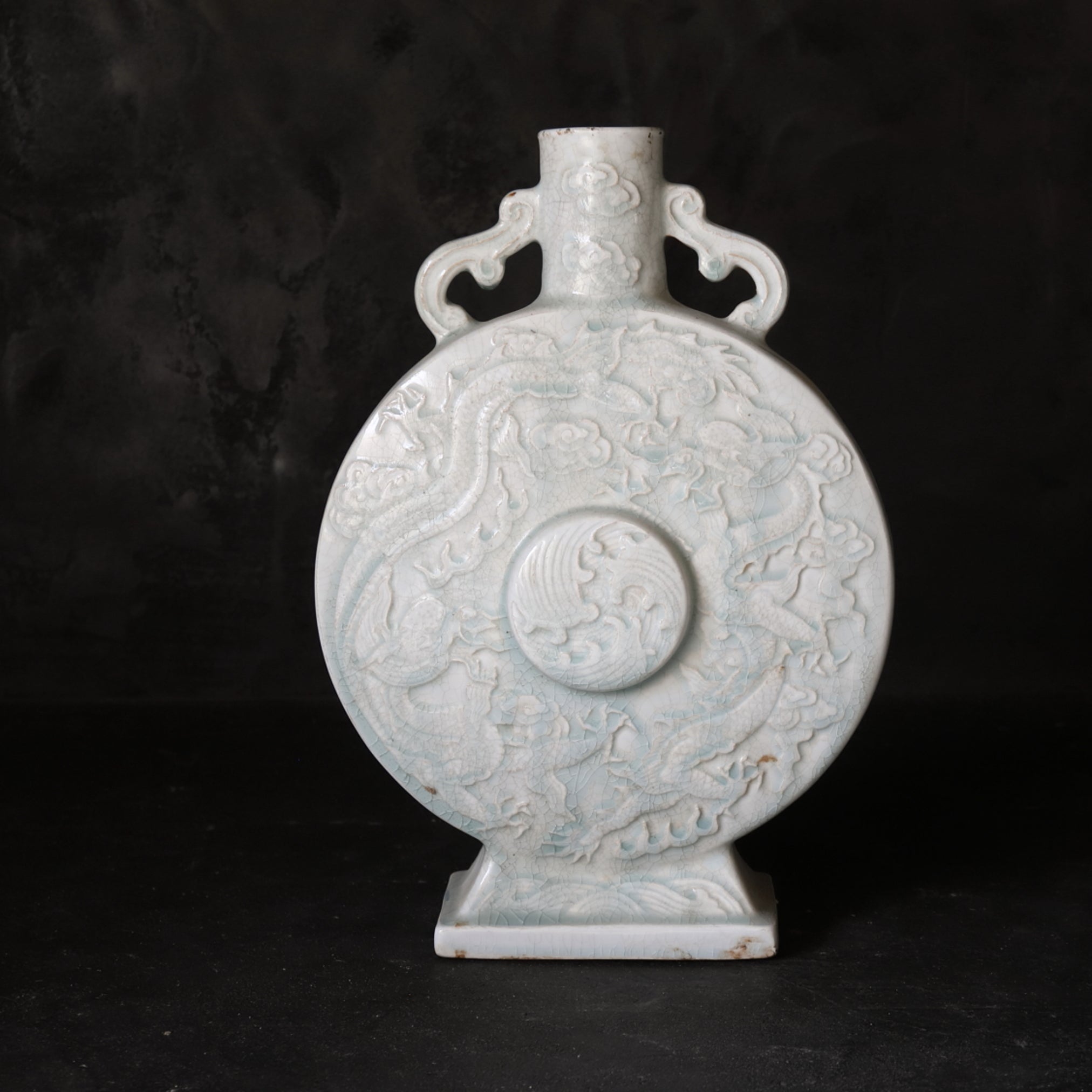 VASO APPIATTITO GRANDE, Qingbai con manici, Dinastia Ming–Qing(1368–1911 d.C.)
