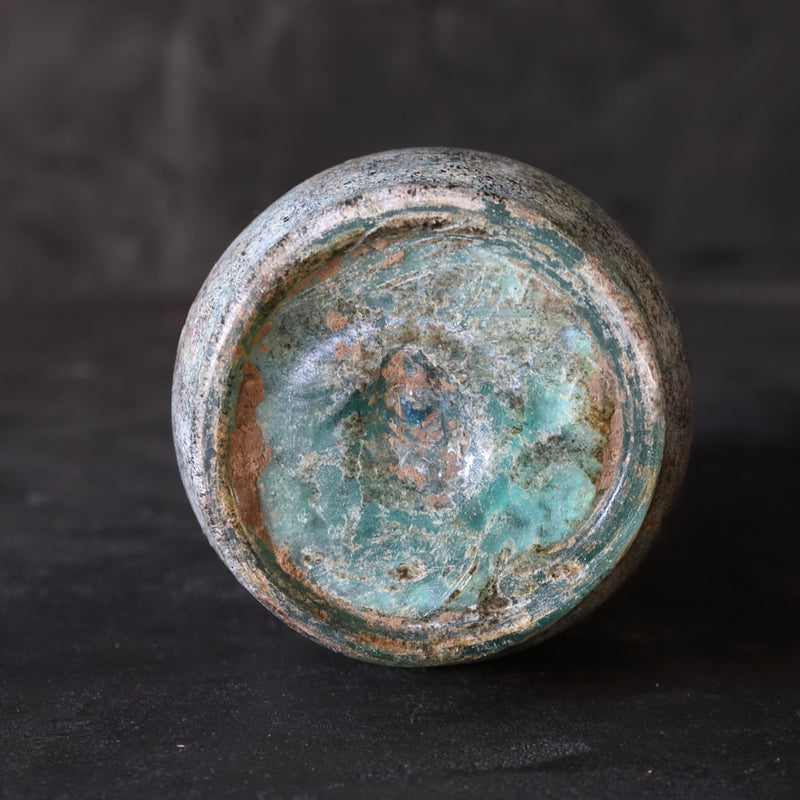 古代 ローマンガラス 銀化 把手付瓶 3世紀以前