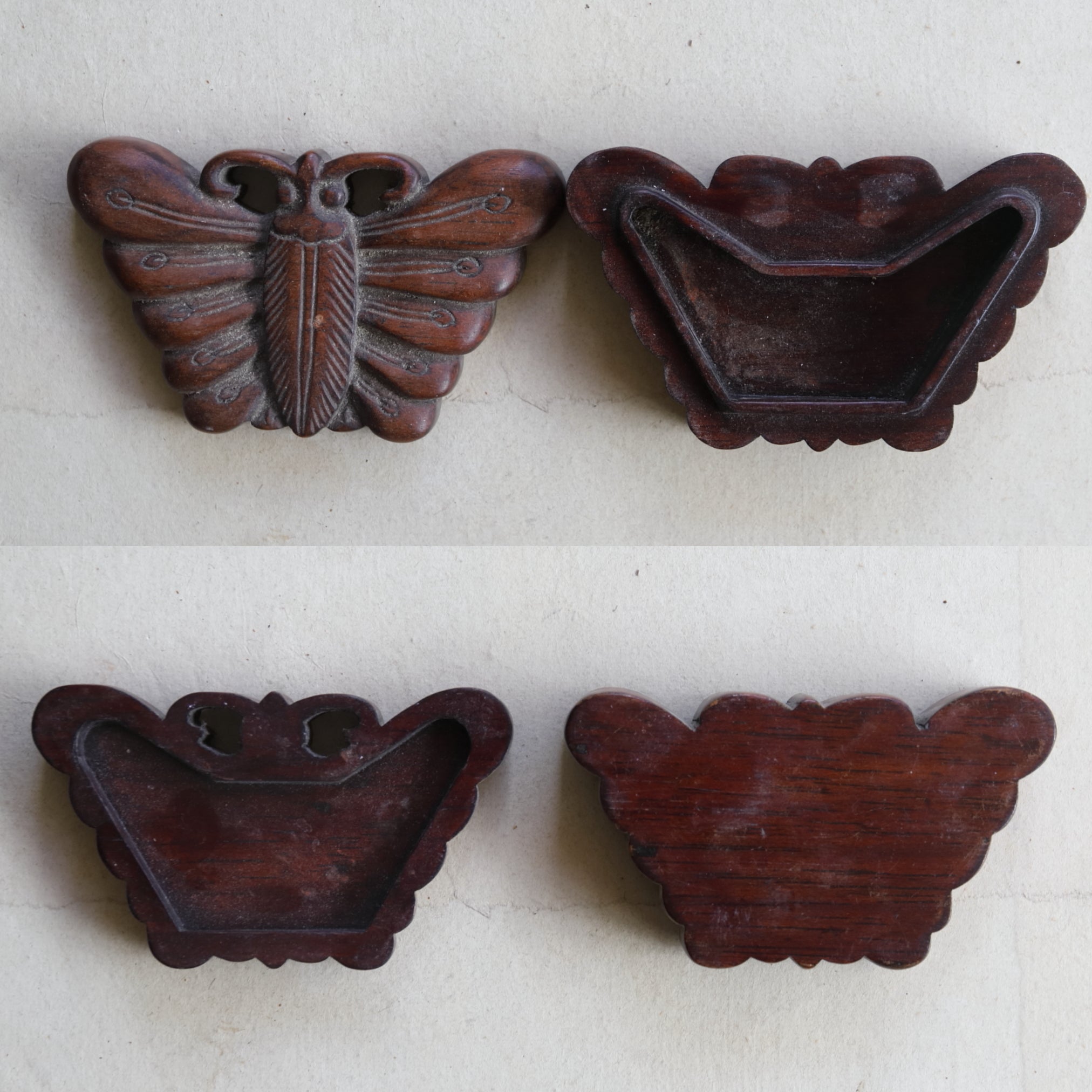 BUTTERFLY-SHAPED WOODEN INCENSE CONTAINER, a2, Joseon Dynasty(1392–1897CE)