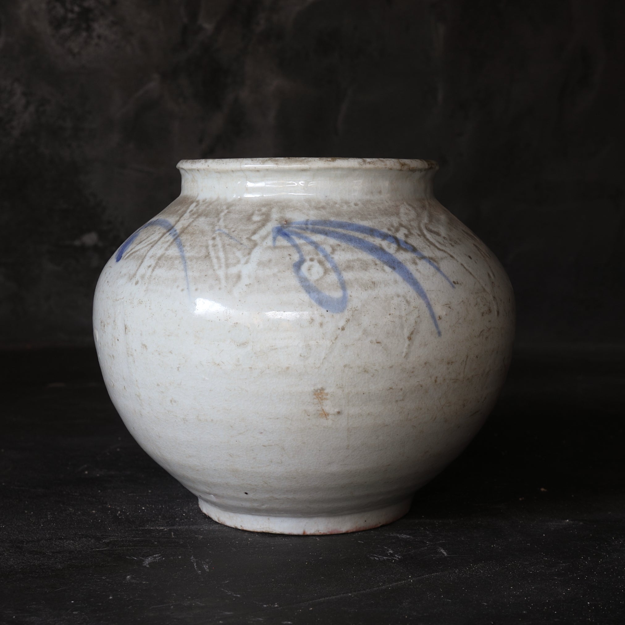 JAR, Blue-and-white porcelain with grass design, Joseon Dynasty(1392–1897CE)