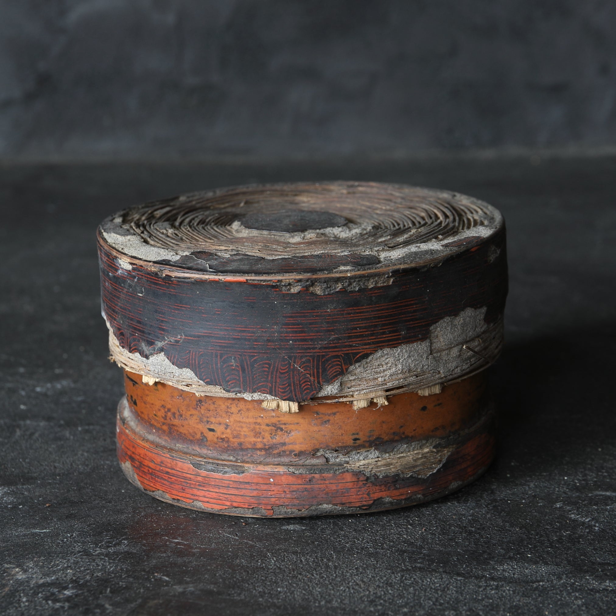 CONTENITORE CON COPERCHIO DI BAMBÙ ANTICO, Yao
