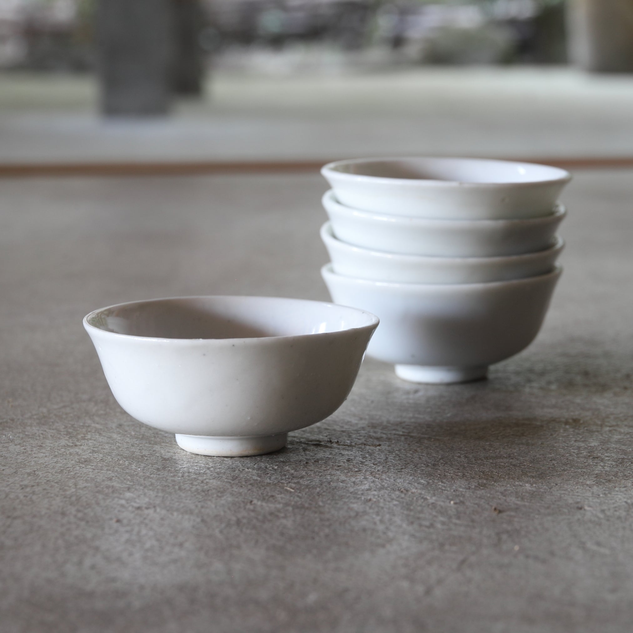 古伊萬里白瓷煎茶碗 5件套(江戶時代, 西元1603年–1867年)