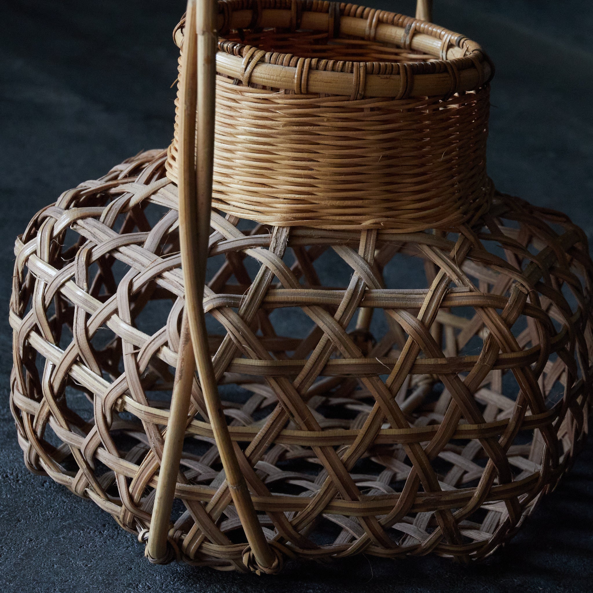 Sencha Runaway, Amber-colored Woven Basket, Taisho Period/1912-1926CE