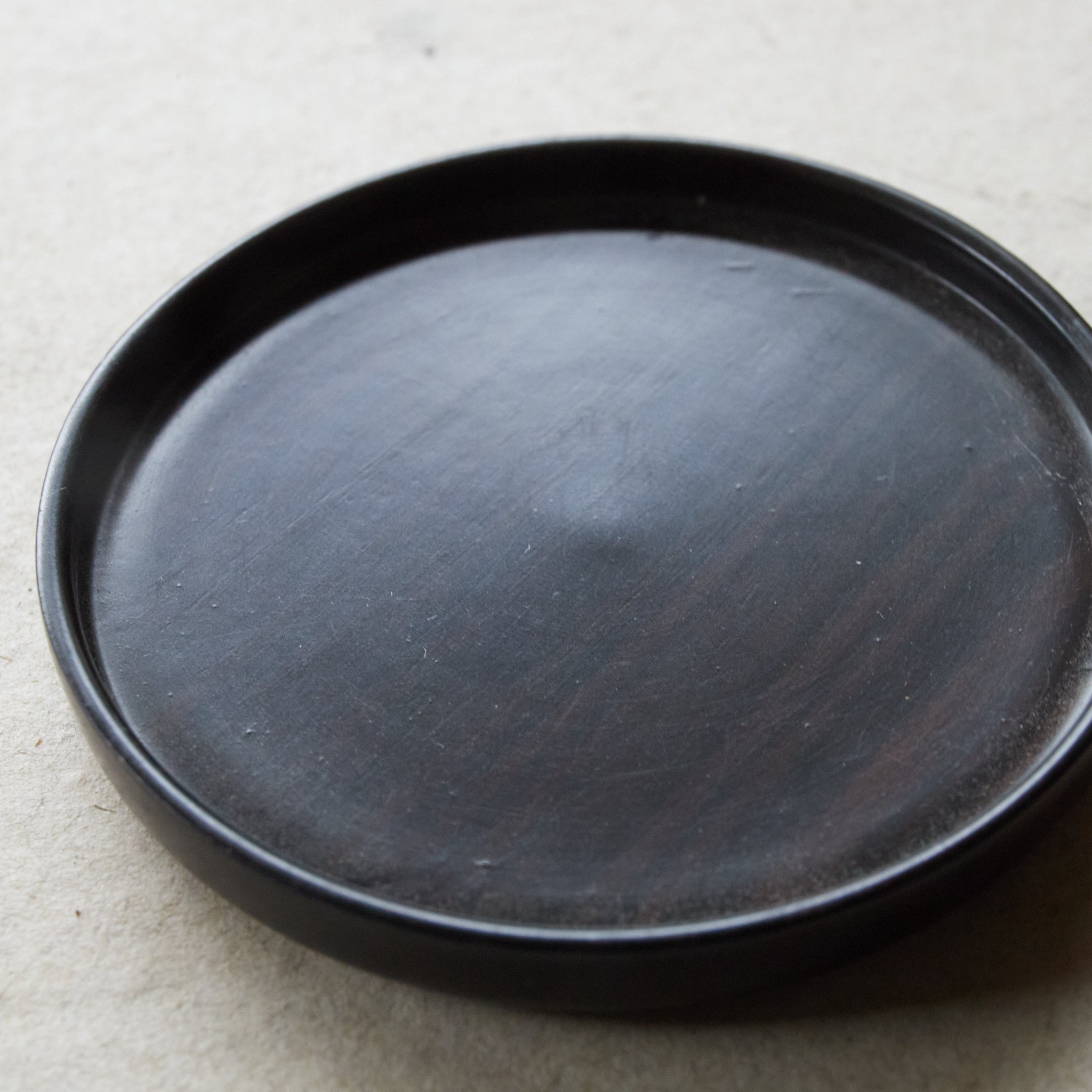 Sencha teapot stand, black ebony, teapot stand, Showa period/1926-1989CE