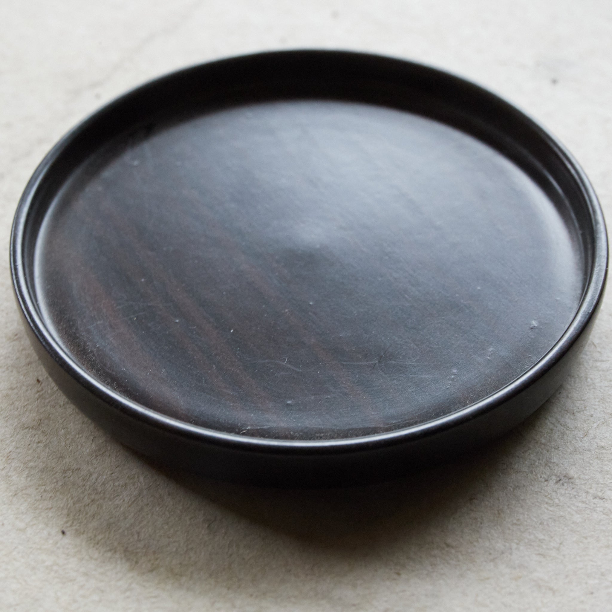 Sencha teapot stand, black ebony, teapot stand, Showa period/1926-1989CE