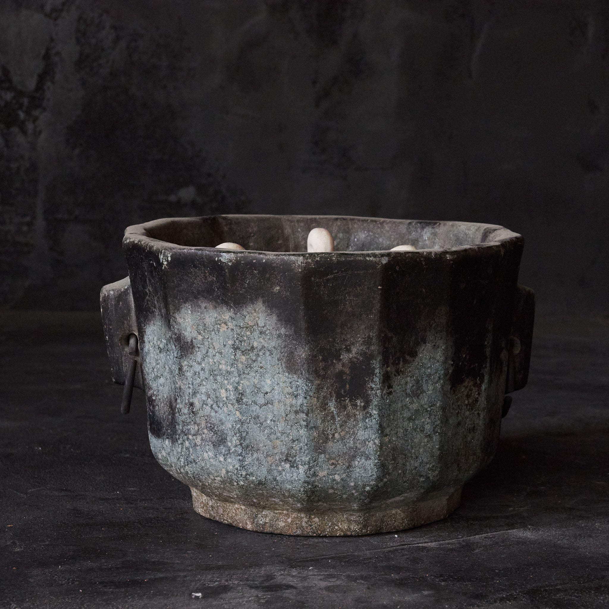 Yi Dynasty, Rusted Stone Brazier with Ring, Yi Dynasty/1392-1897CE