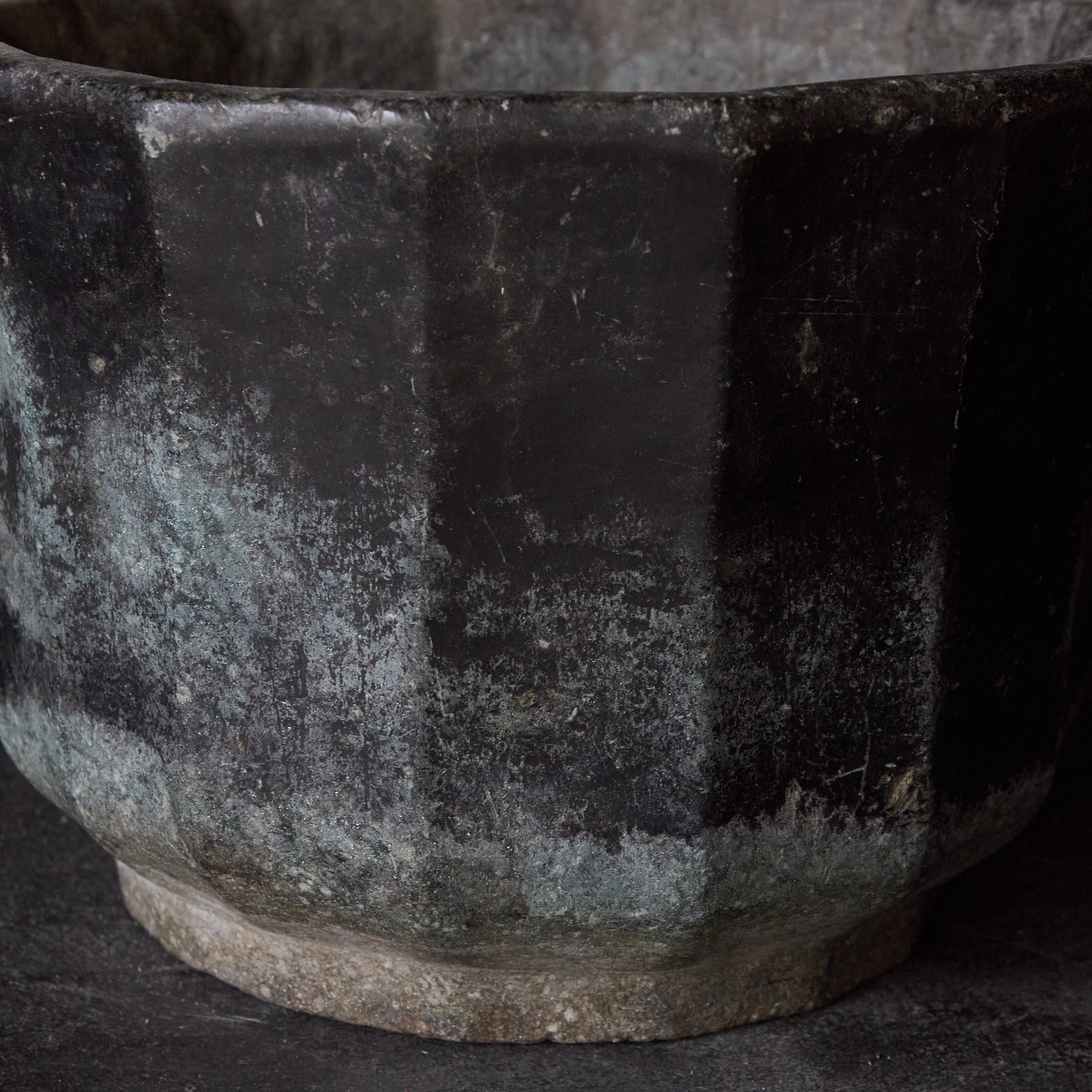 Yi Dynasty, Rusted Stone Brazier with Ring, Yi Dynasty/1392-1897CE