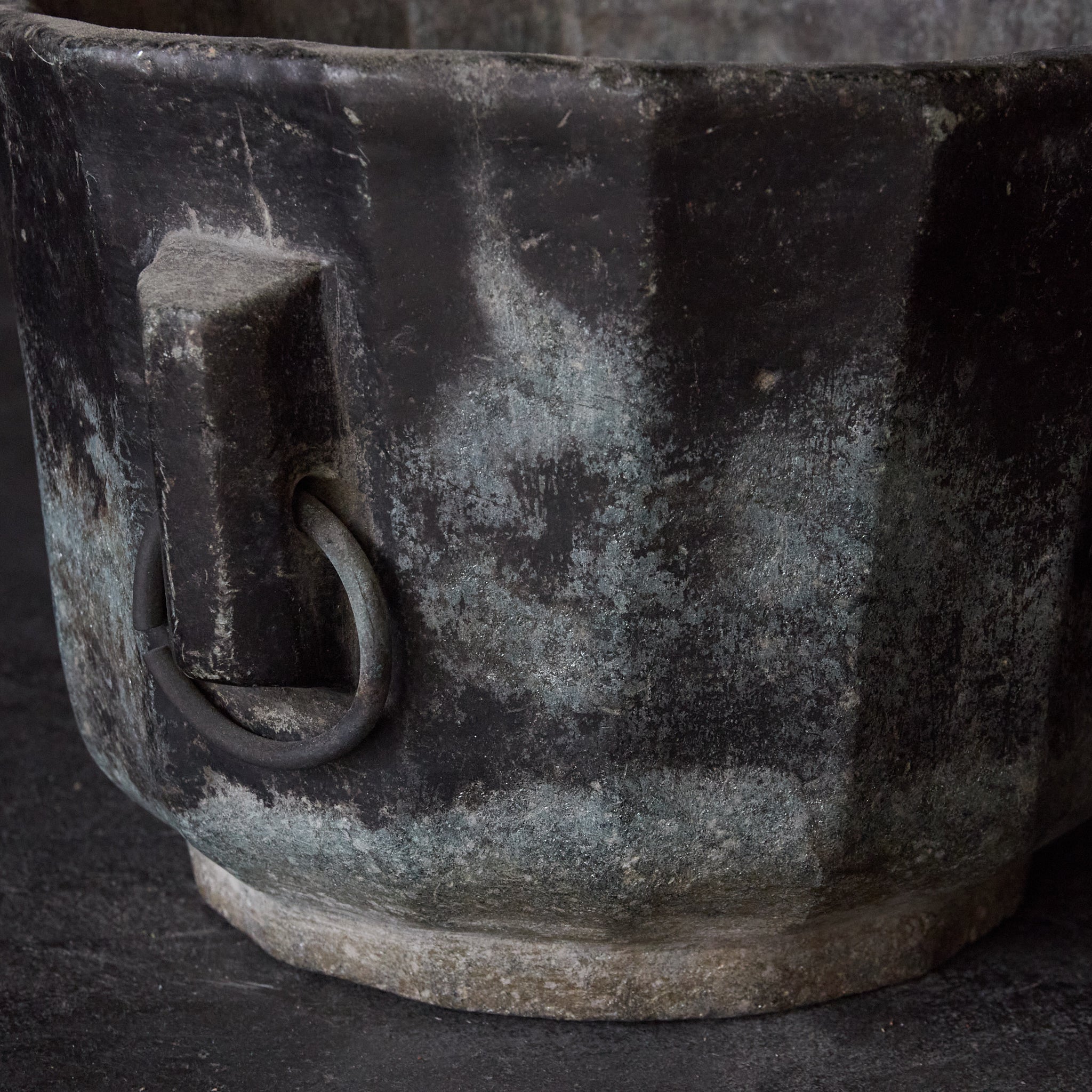 Yi Dynasty, Rusted Stone Brazier with Ring, Yi Dynasty/1392-1897CE