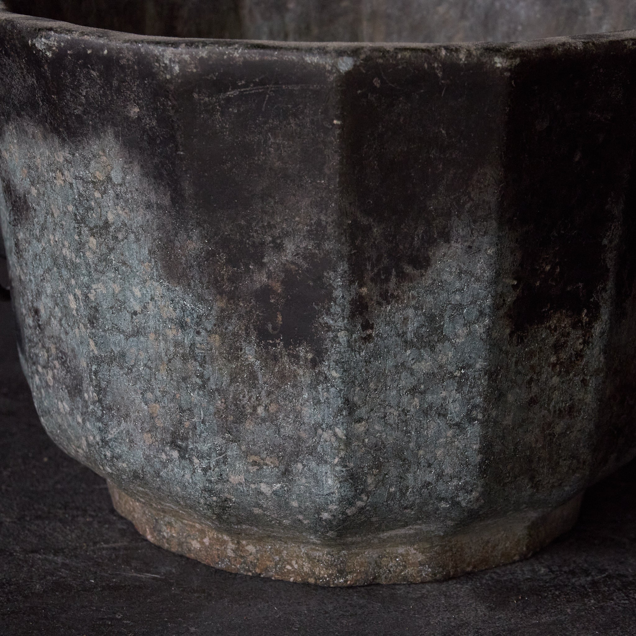 Yi Dynasty, Rusted Stone Brazier with Ring, Yi Dynasty/1392-1897CE