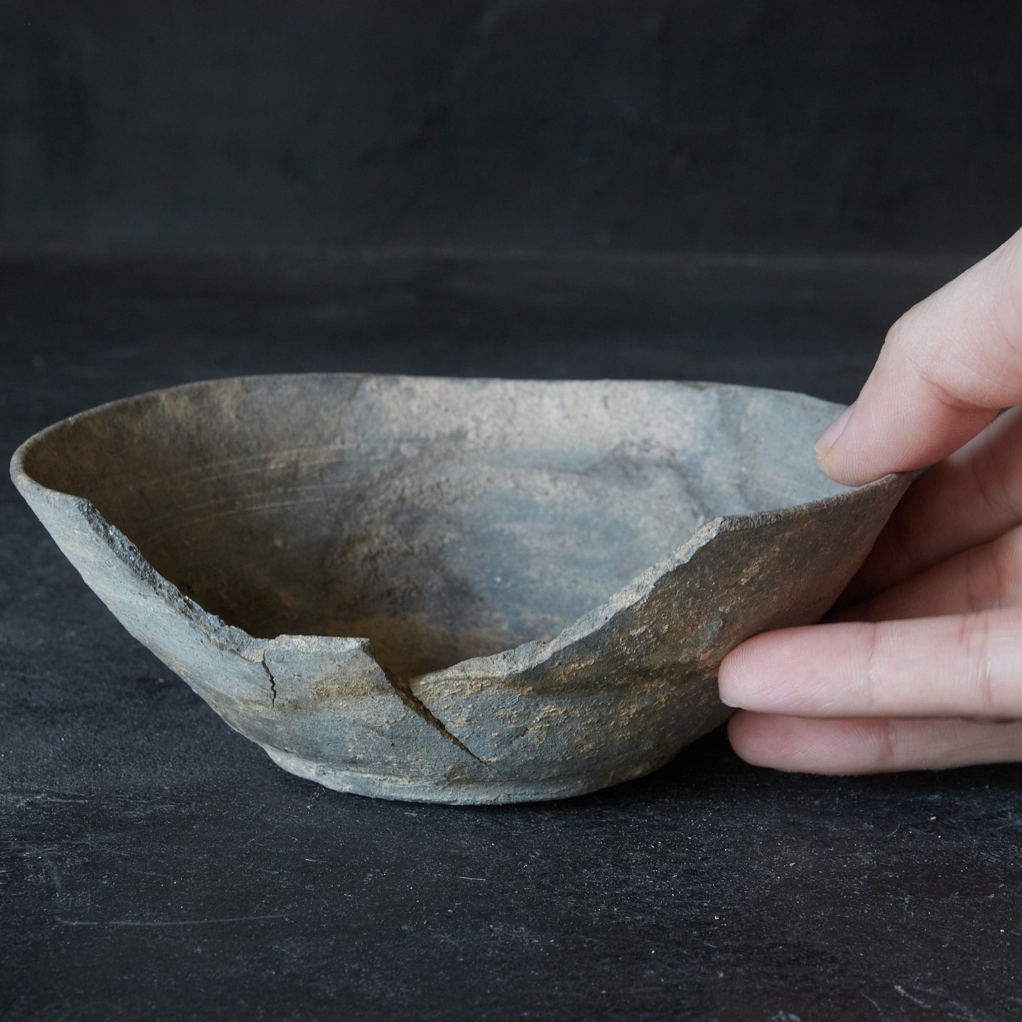 Sueki bowl-shaped pottery remains from the Kofun period/250-581CE