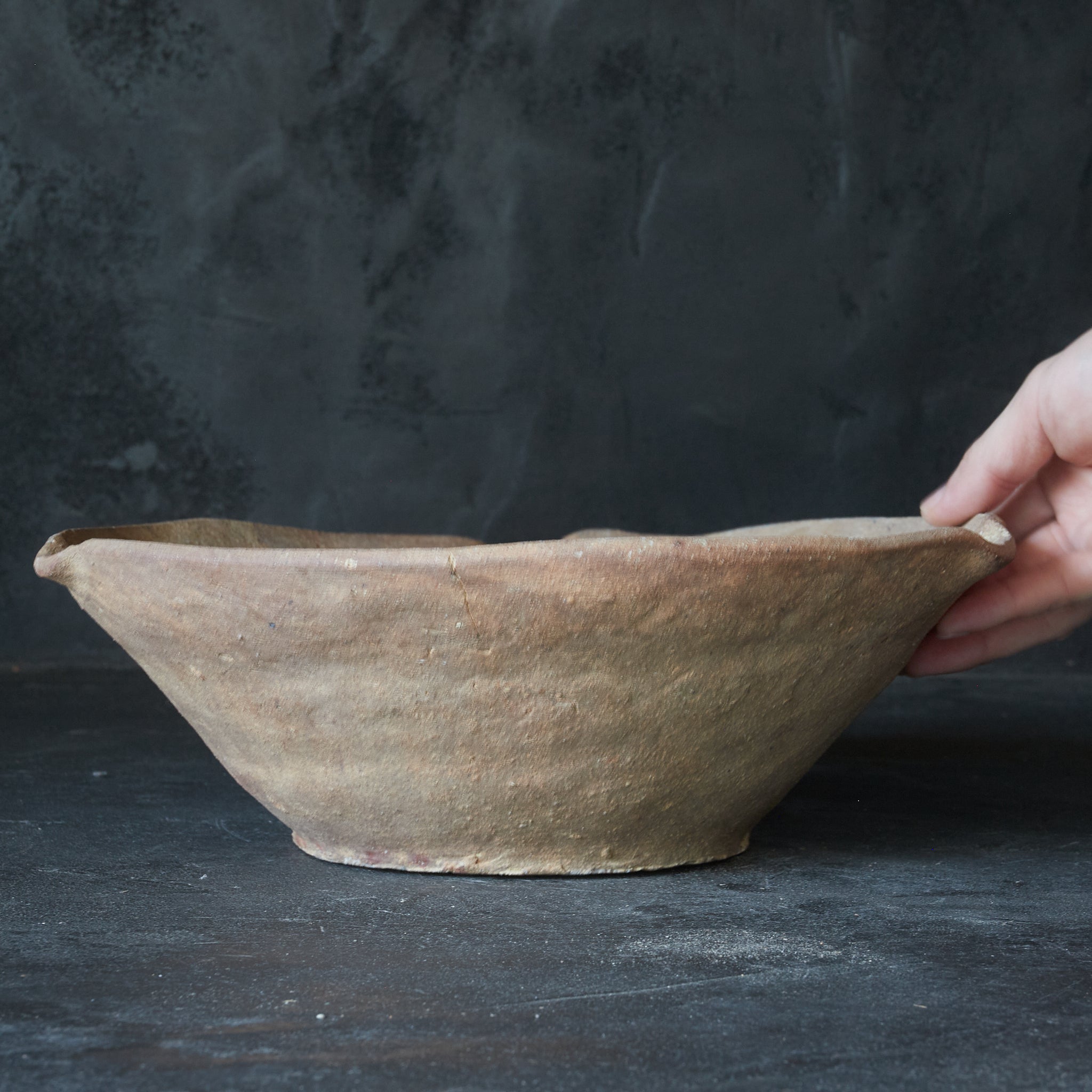 Old Tokoname Three-mouthed Large Bowl, Kamakura Period/1185-1333CE