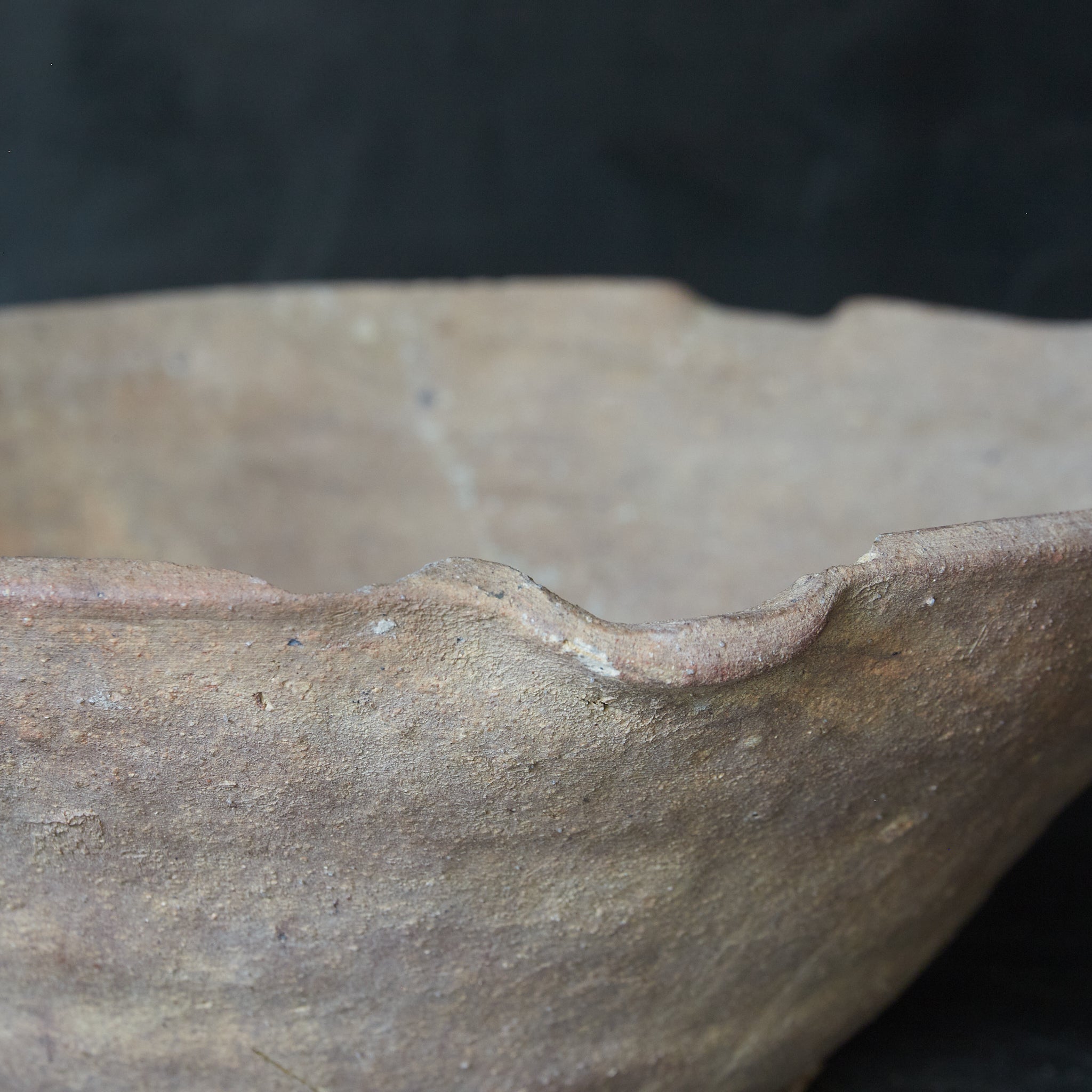 Old Tokoname Three-mouthed Large Bowl, Kamakura Period/1185-1333CE