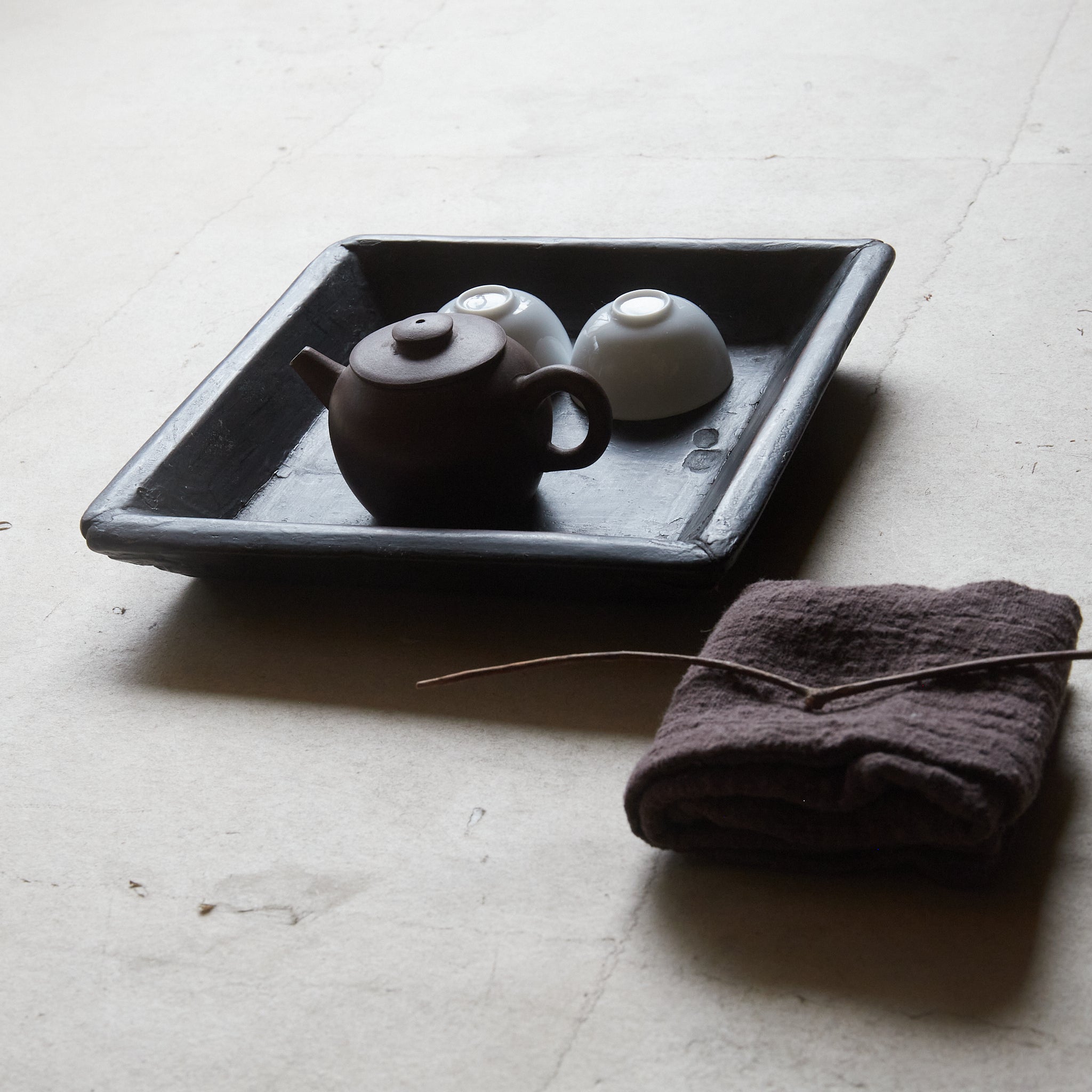 Yi Dynasty, four-sided sencha tea tray with beautiful wood finish, Joseon Dynasty/1392-1897CE