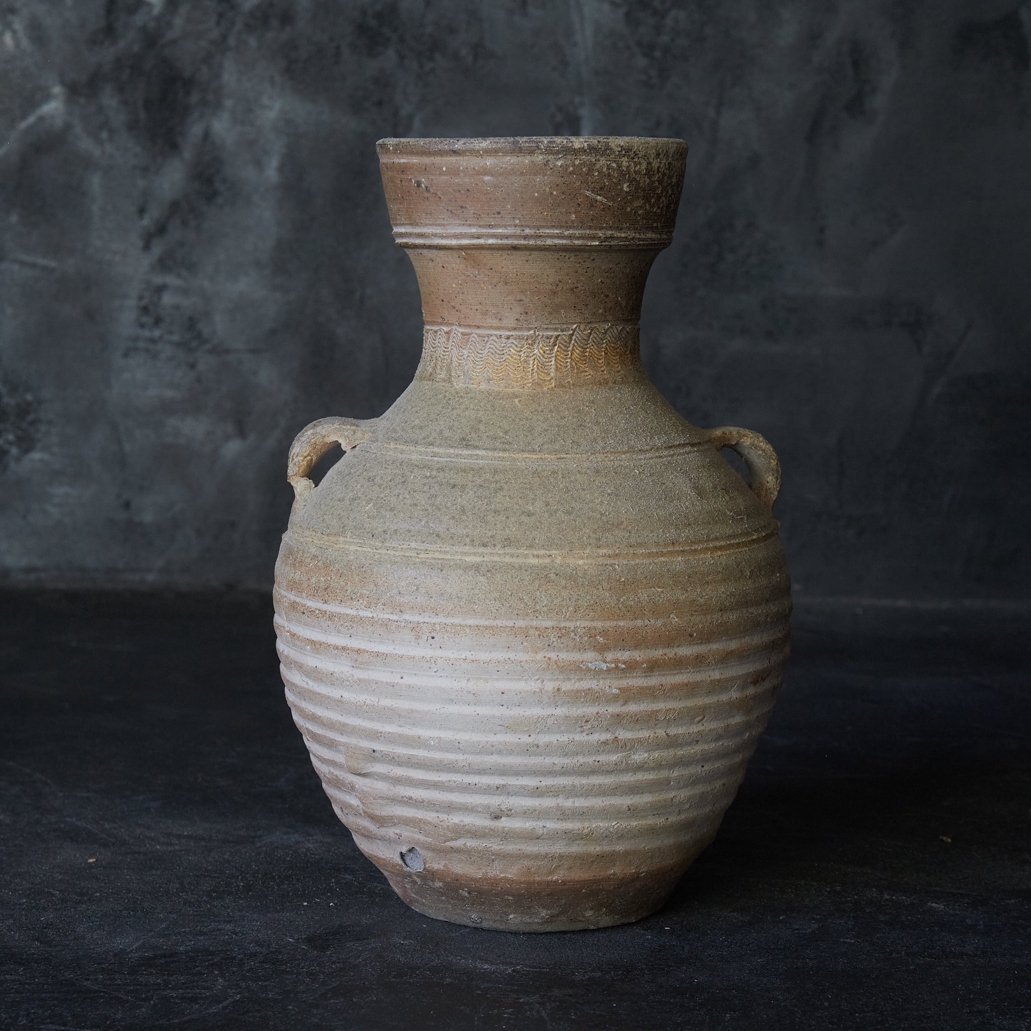 Han dynasty ash glaze double-eared vase Han dynasty/206BCE-220CE