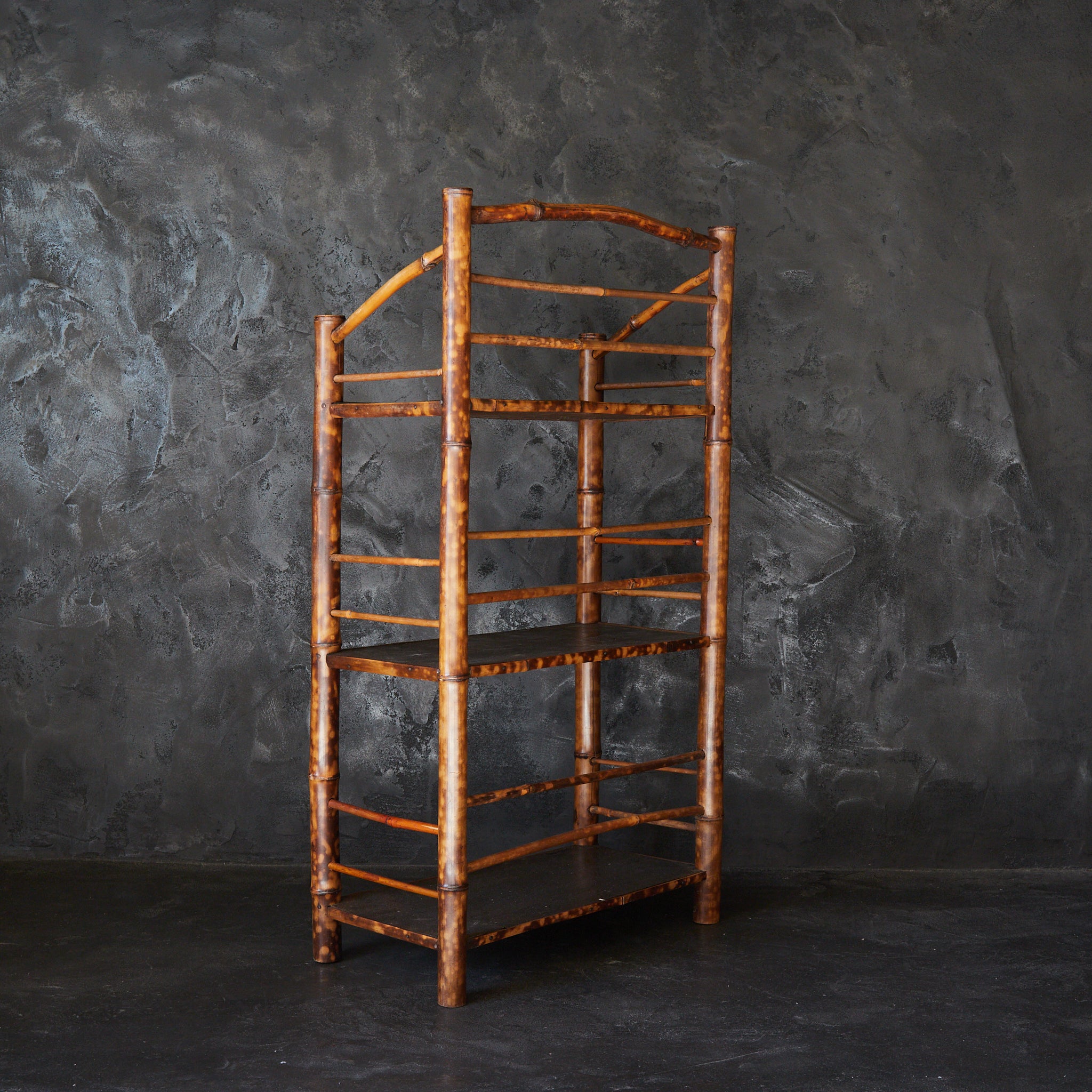 A well-used spotted bamboo tea shelf from the Taisho period (1912-1926CE)