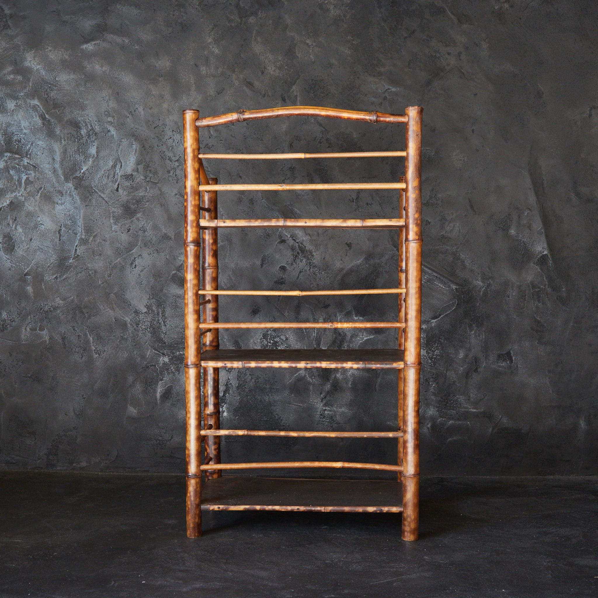 A well-used spotted bamboo tea shelf from the Taisho period (1912-1926CE)