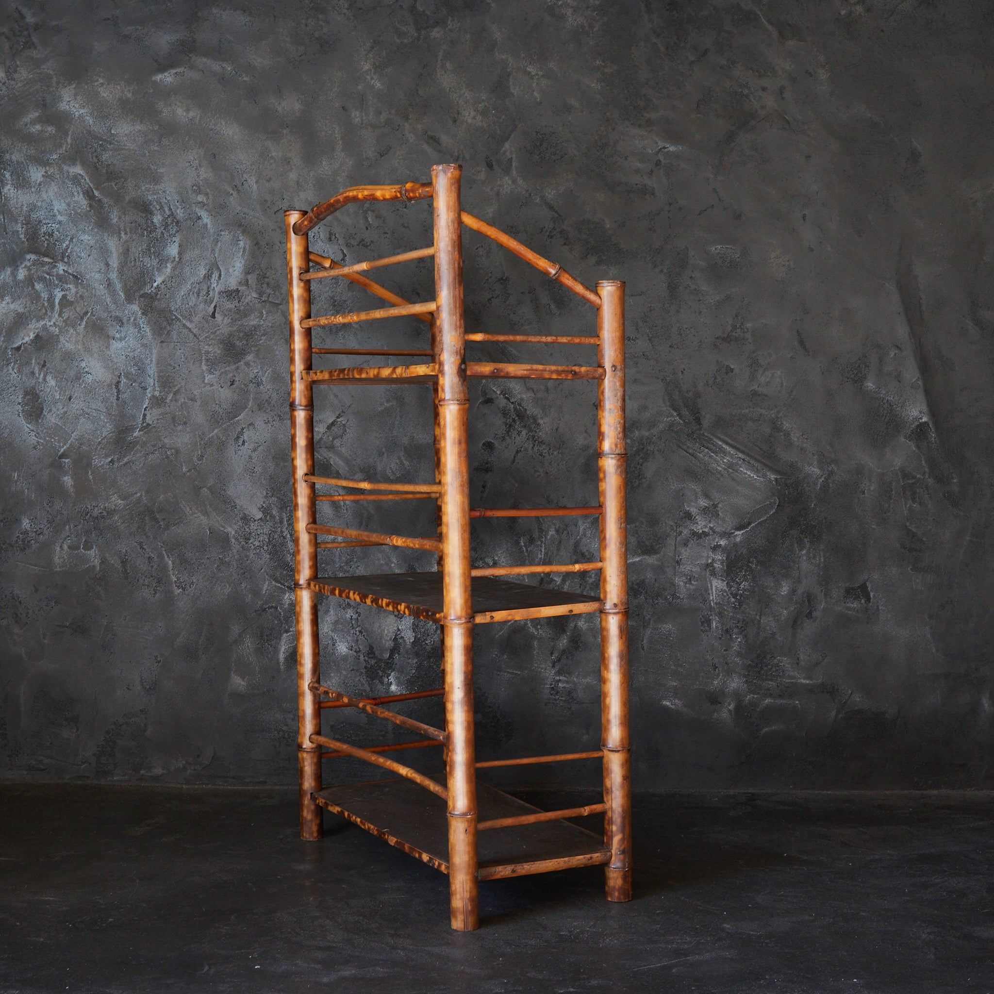 A well-used spotted bamboo tea shelf from the Taisho period (1912-1926CE)